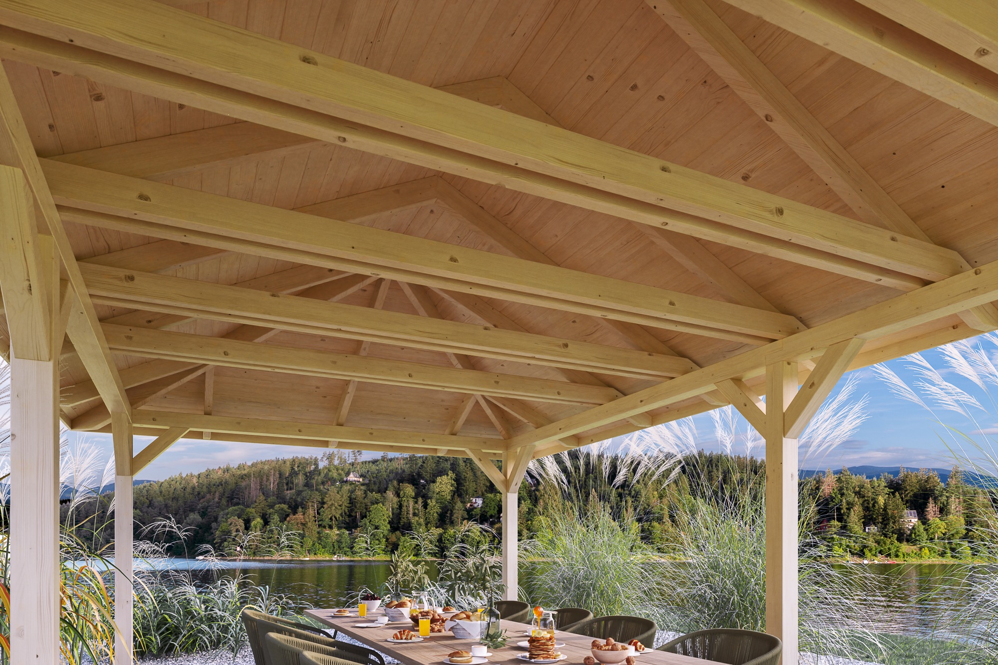 Skanholz Holzpavillon »Orleans 3«, Leimholz, 424 x 836 cm