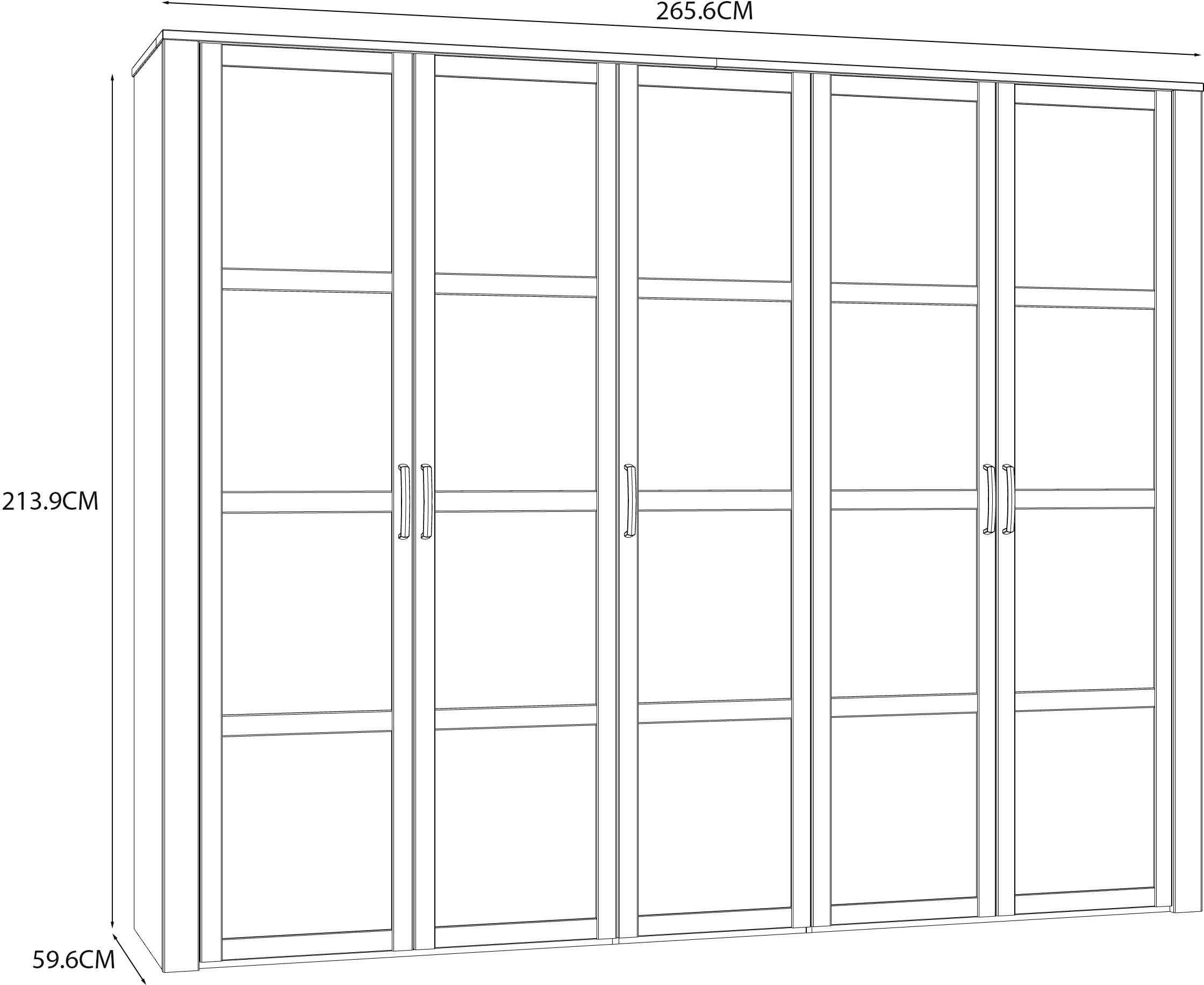 FORTE Kleiderschrank »Bohol« Höhe 214 cm, 5türig , SoftClose