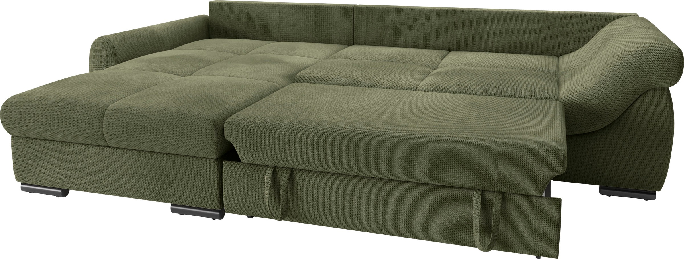 Mr. Couch Ecksofa »Livorno DuraFlex L-Form«, inkl. Hochschläfer-Bettauszug, XL-Bettkasten weiß beschichtet