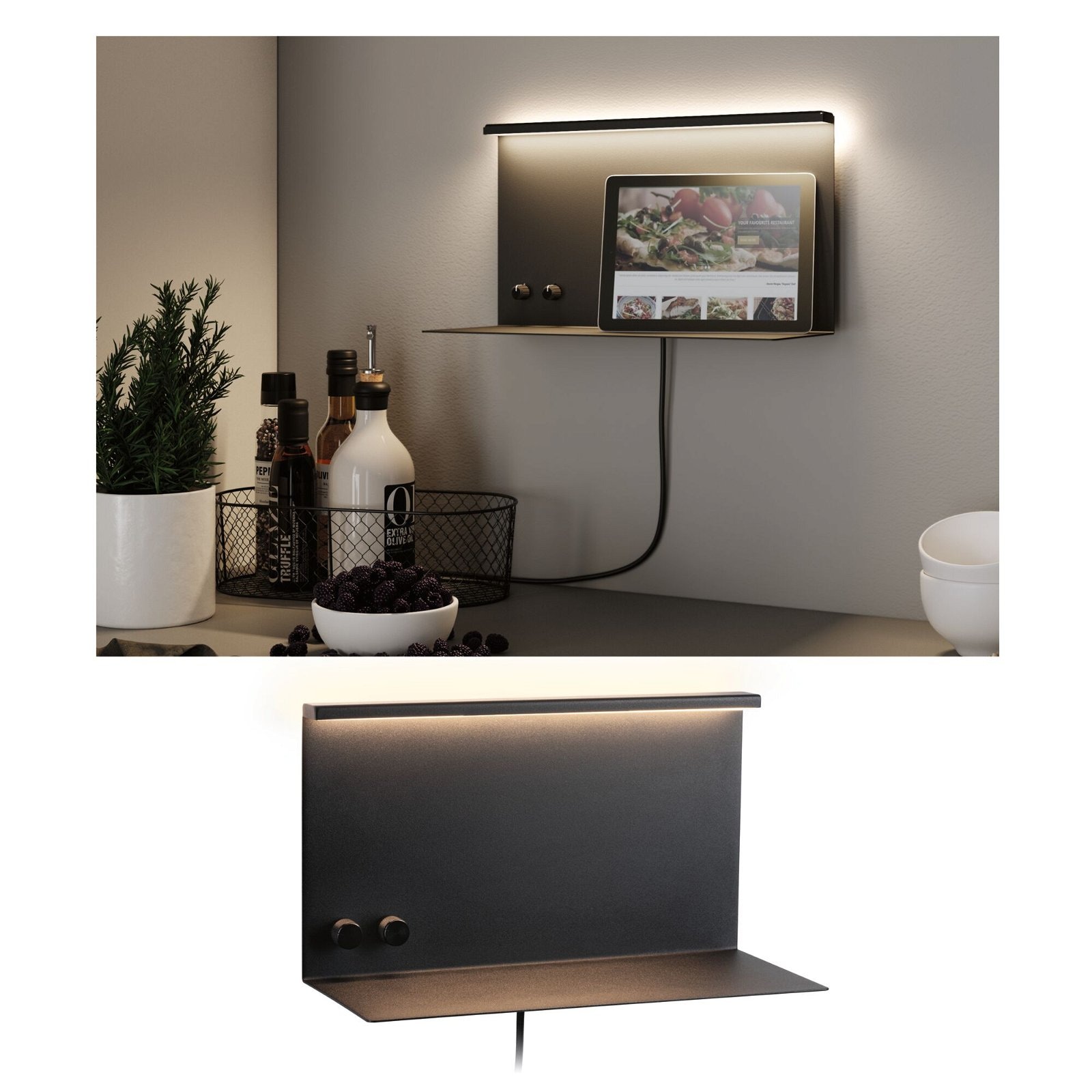 Paulmann LED Wandleuchte »Jarina 4,5W/1,6W USBC 230V 3000K Metall«, 1 flamm günstig online kaufen
