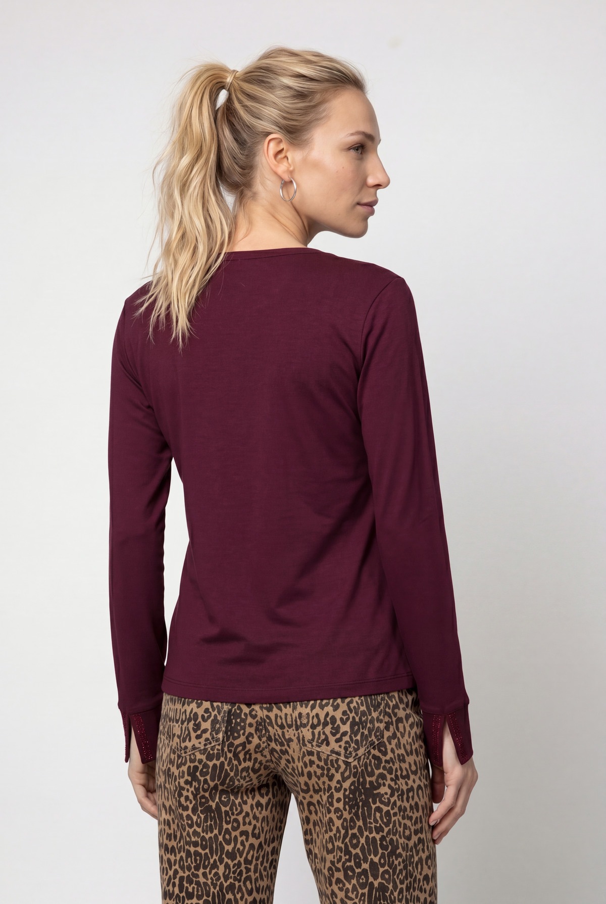 Monari Langarmshirt »Shirt Basic Schmuck« Regular fit mit Rundhalsausschnitt