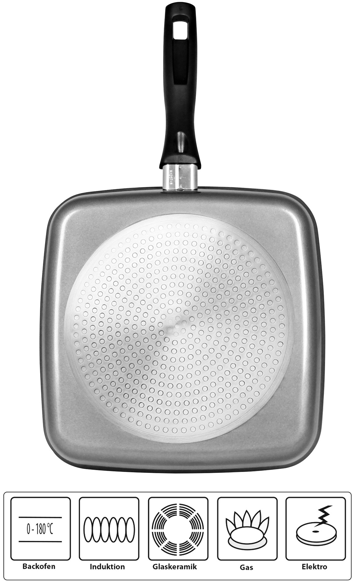 STONELINE Grillpfanne, Aluminiumguss, 26x26 cm, Induktion
