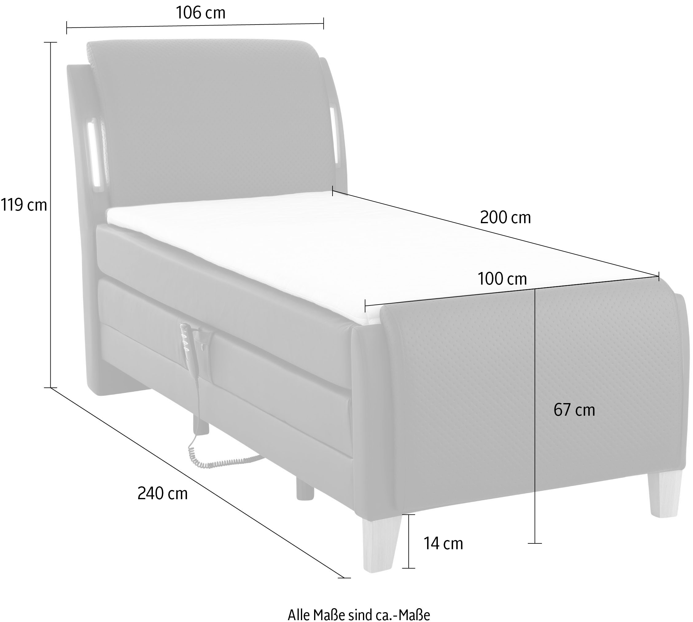 Home affaire Boxspringbett »Messina2«, Liegekomfort elektrisch Verstellbar