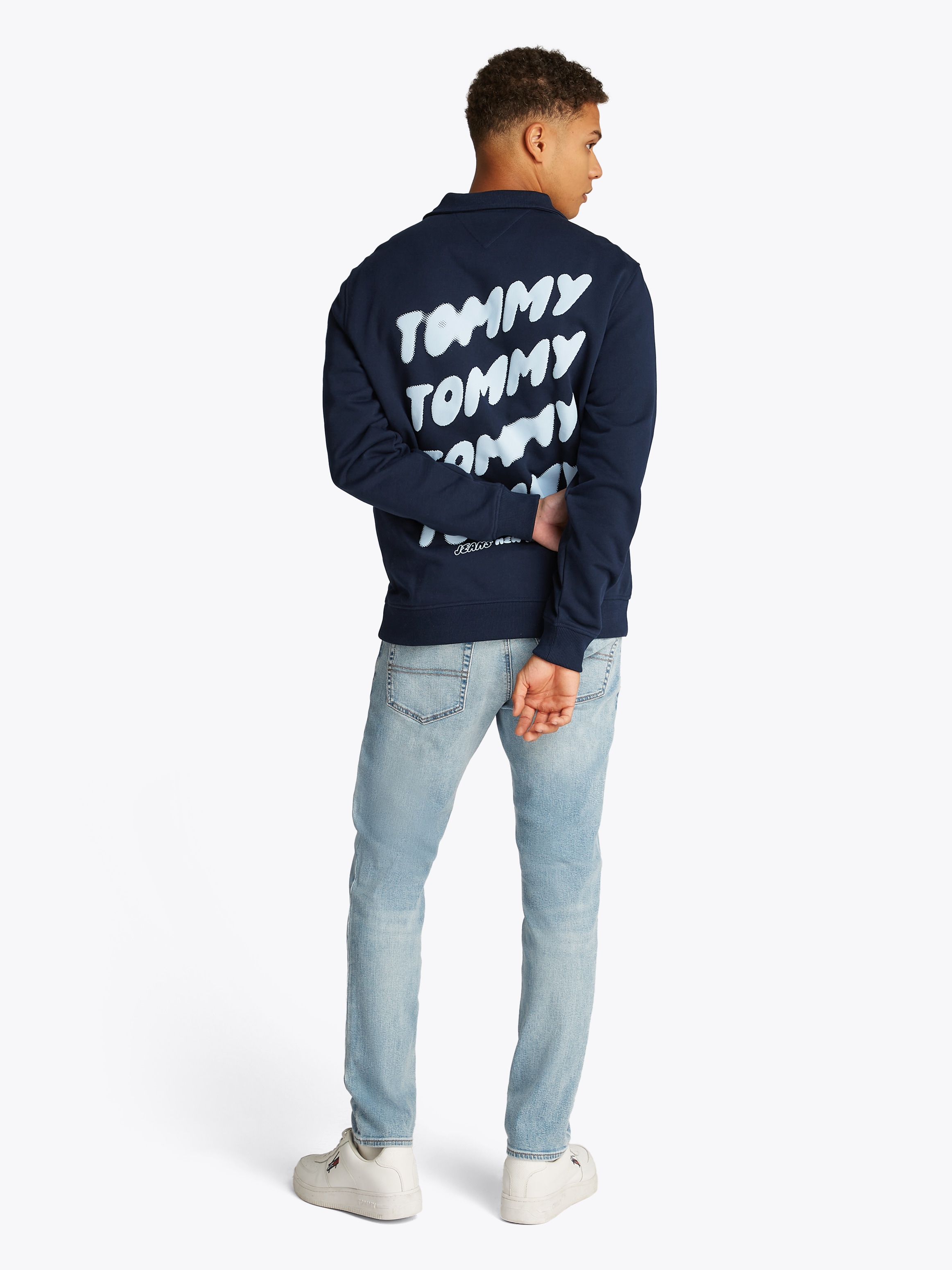 Tommy Jeans Sweatshirt »TJM REG BUBBLE QRTR ZIP FRNT/BCK«, mit großem Rückenprint
