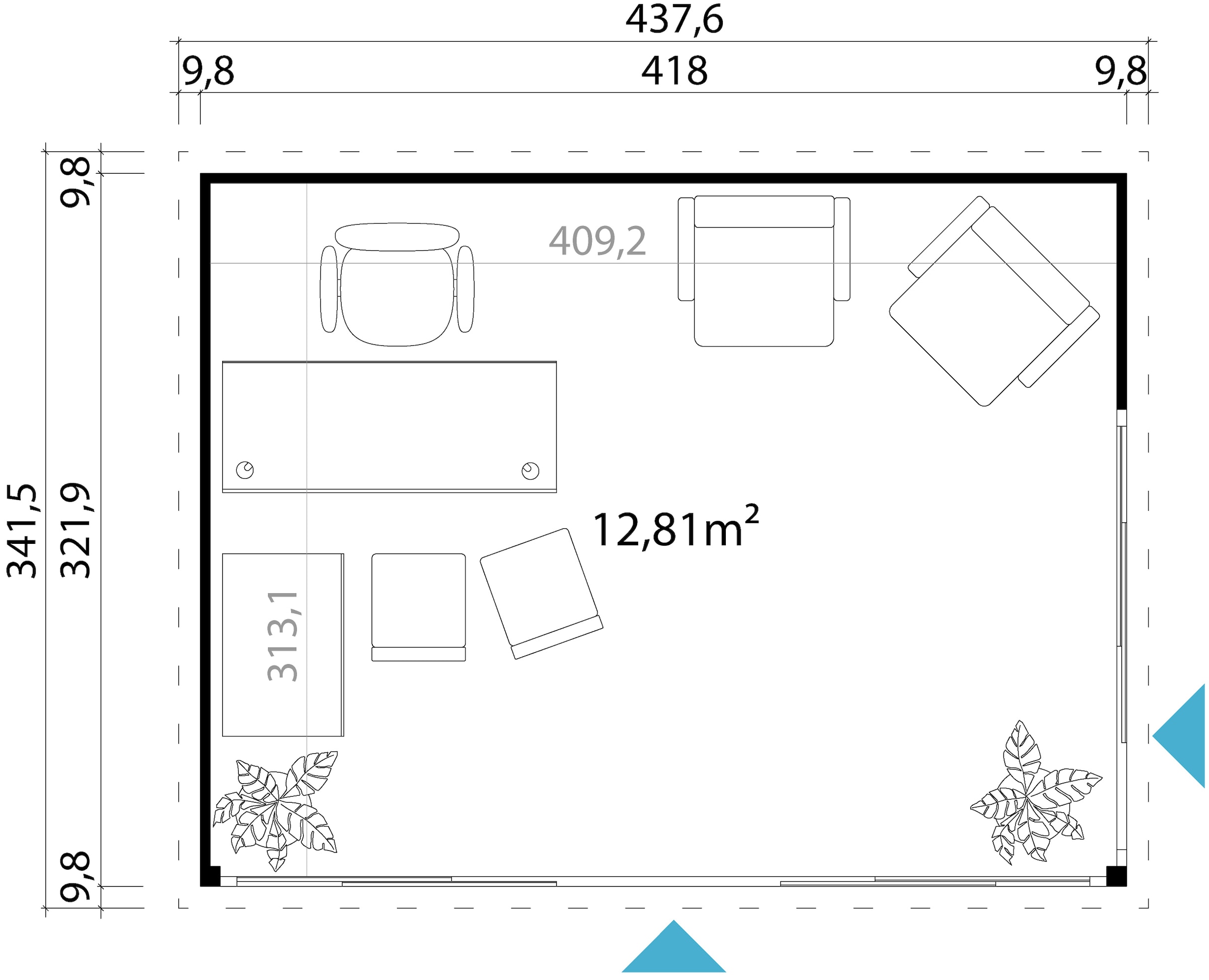LASITA MAJA Gartenhaus »DOMEO 4 CARBONGRAU/ANTHRAZIT«, (Set), Fundamentmass 4180 x 3219, Carbongrau