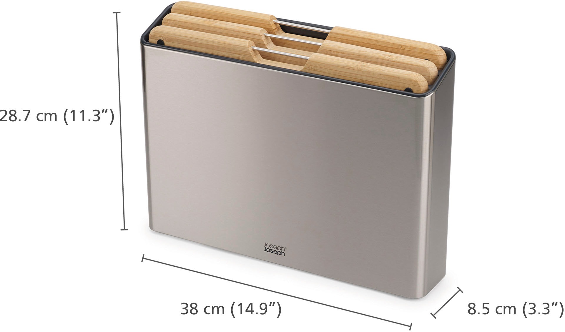 Joseph Joseph Schneidebrett »Folio Steel Bamboo«, (Set, 4 St.), doppelseitig, rutschfest, fingerabdrucksicher