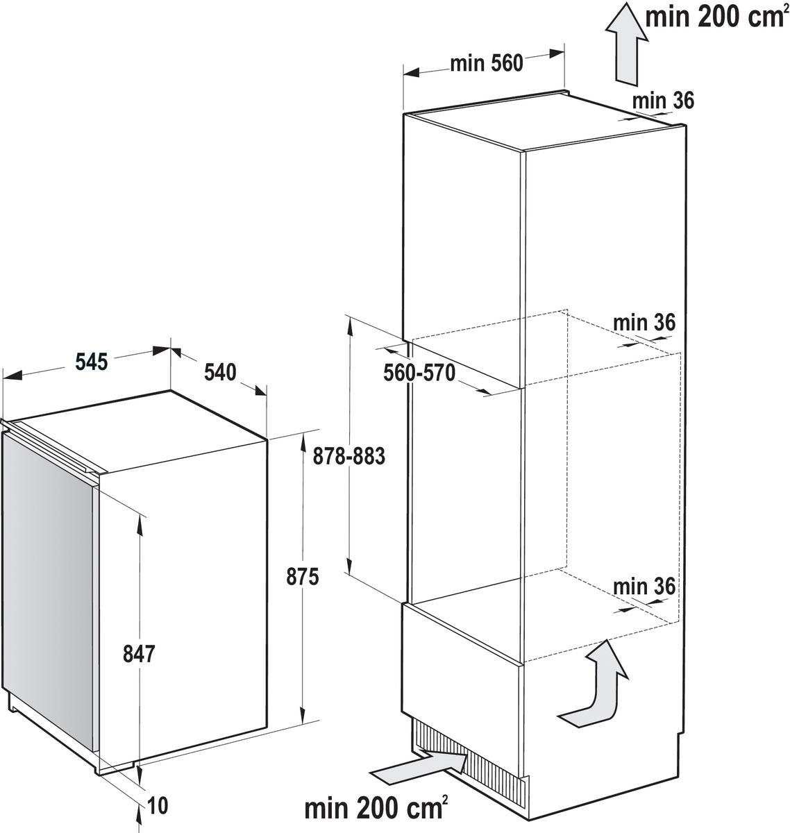 GORENJE Einbaukühlschrank »RBI2092E1«, RBI2092E1, 87,5 cm hoch, 54 cm breit, integrierbar