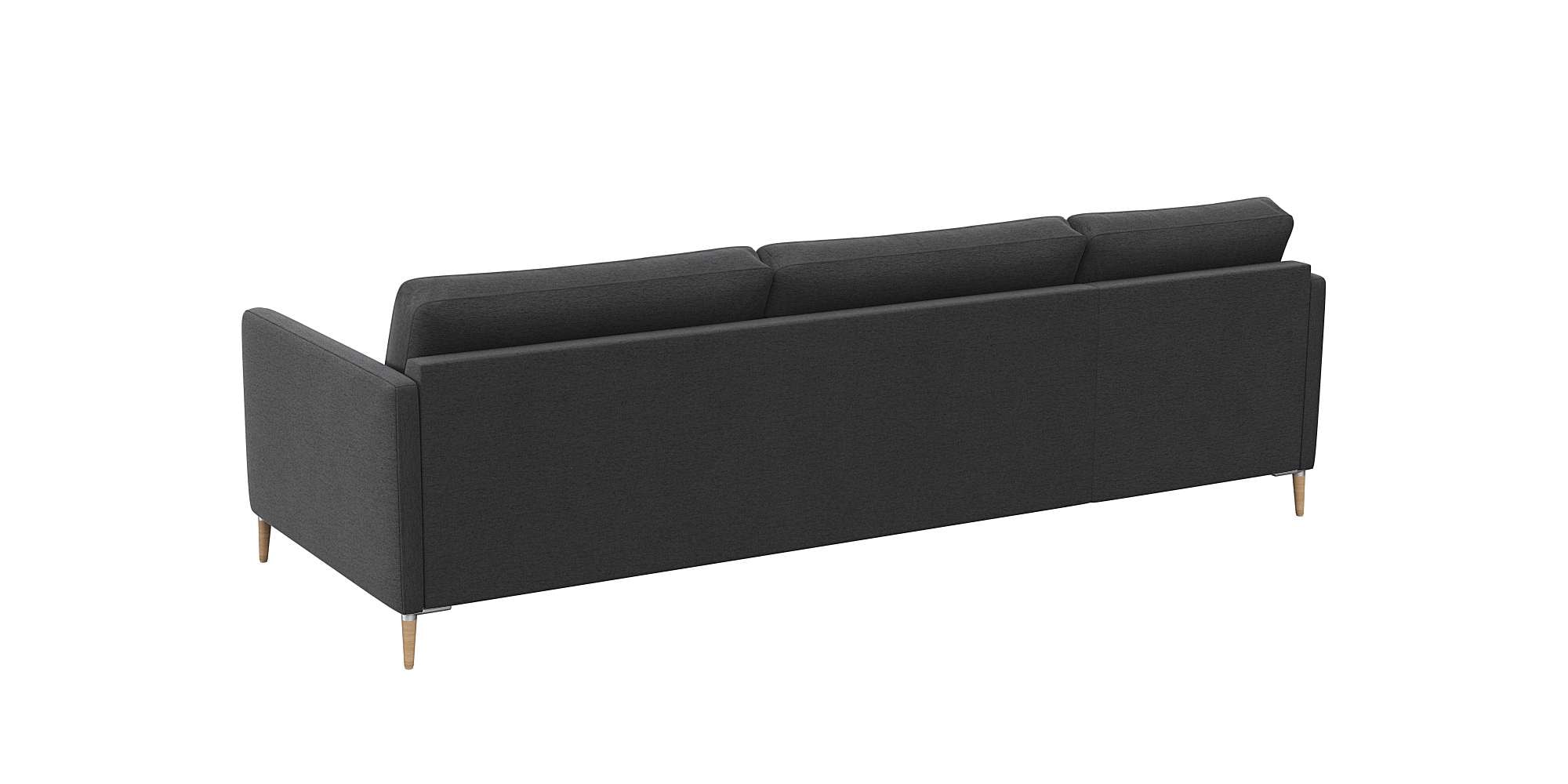 FLEXLUX Ecksofa »Fiore, super Sitzkomfort durch Kaltschaum im Sitz, L-Form« schmale Armlehnen, Füße Alu+ Eiche