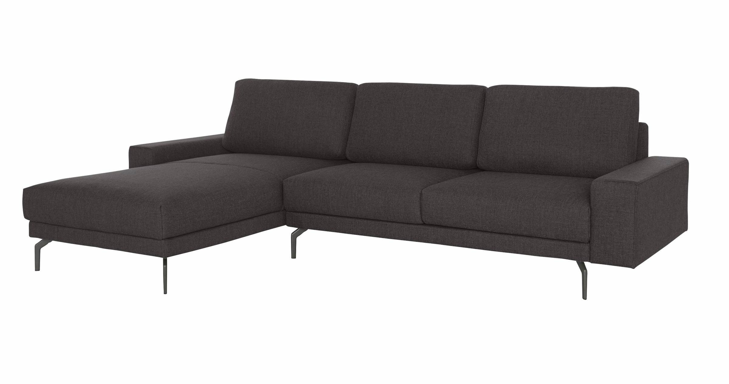 Creation BY ROLF BENZ Ecksofa »CR.450, Designecksofa, L-Form«, Armlehne breit und niedrig, Alugussfüße in umbragrau, Breite 274 cm