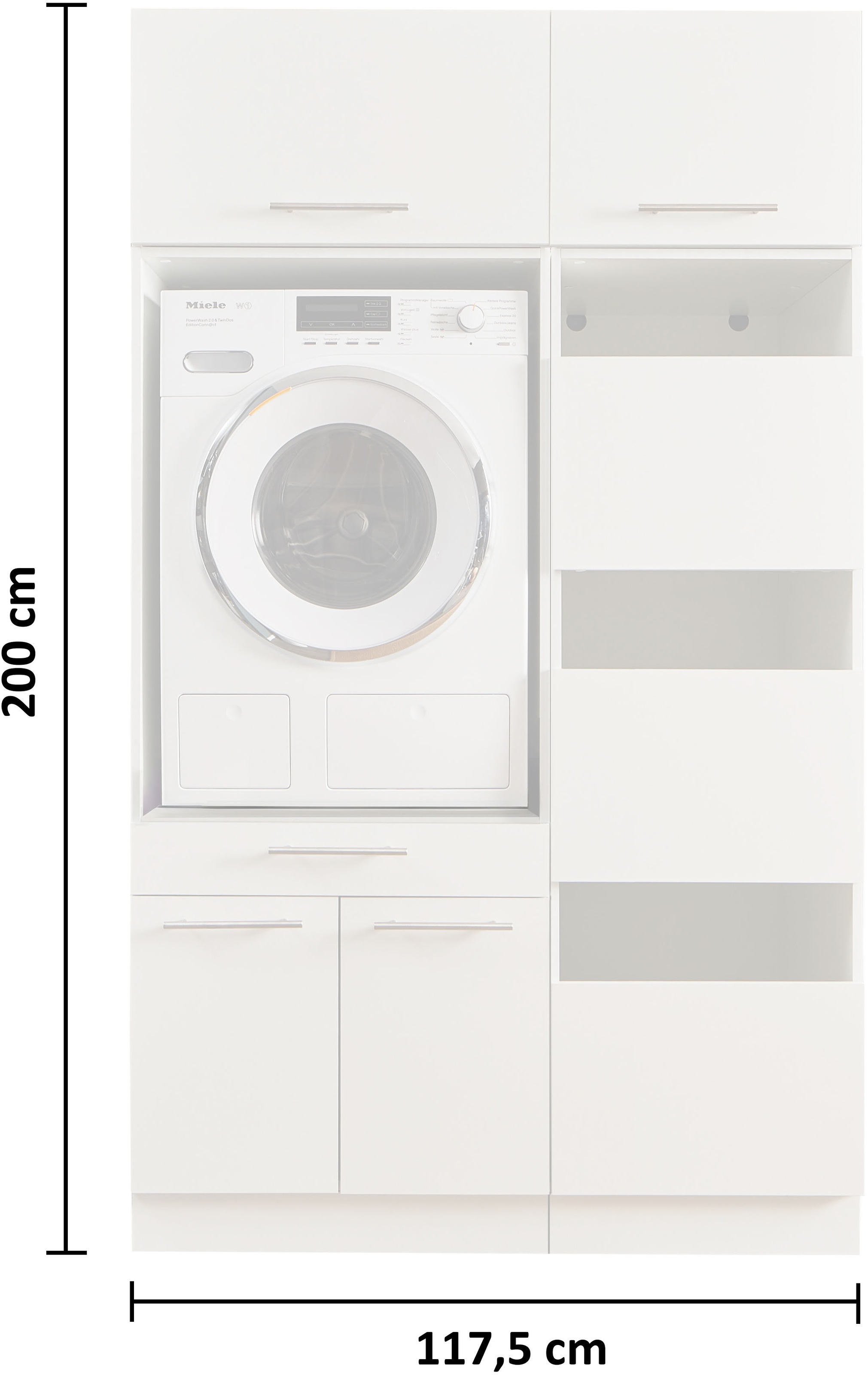 Laundreezy Mehrzweckschrank-Set »LAUNDREEZY LDSK5«, Breite 117,5 cm