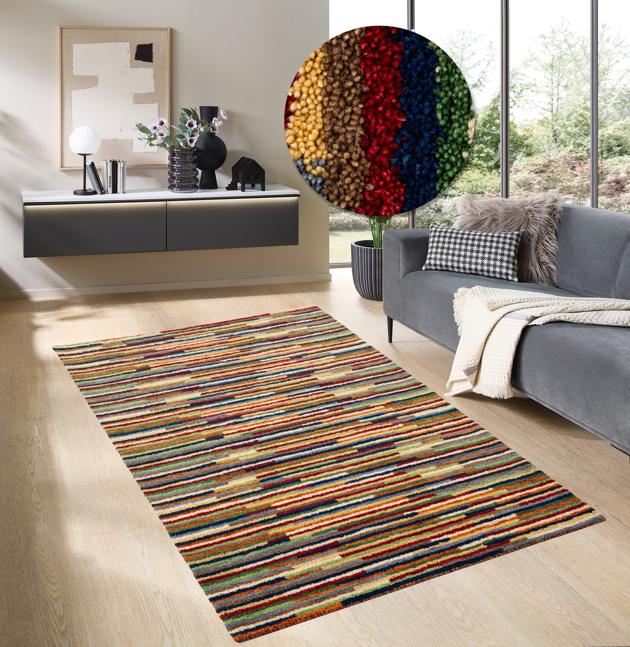 THEKO Wollteppich »Gabbeh Multi, Handgefertigt, Teppich, meliert, reine Wol günstig online kaufen