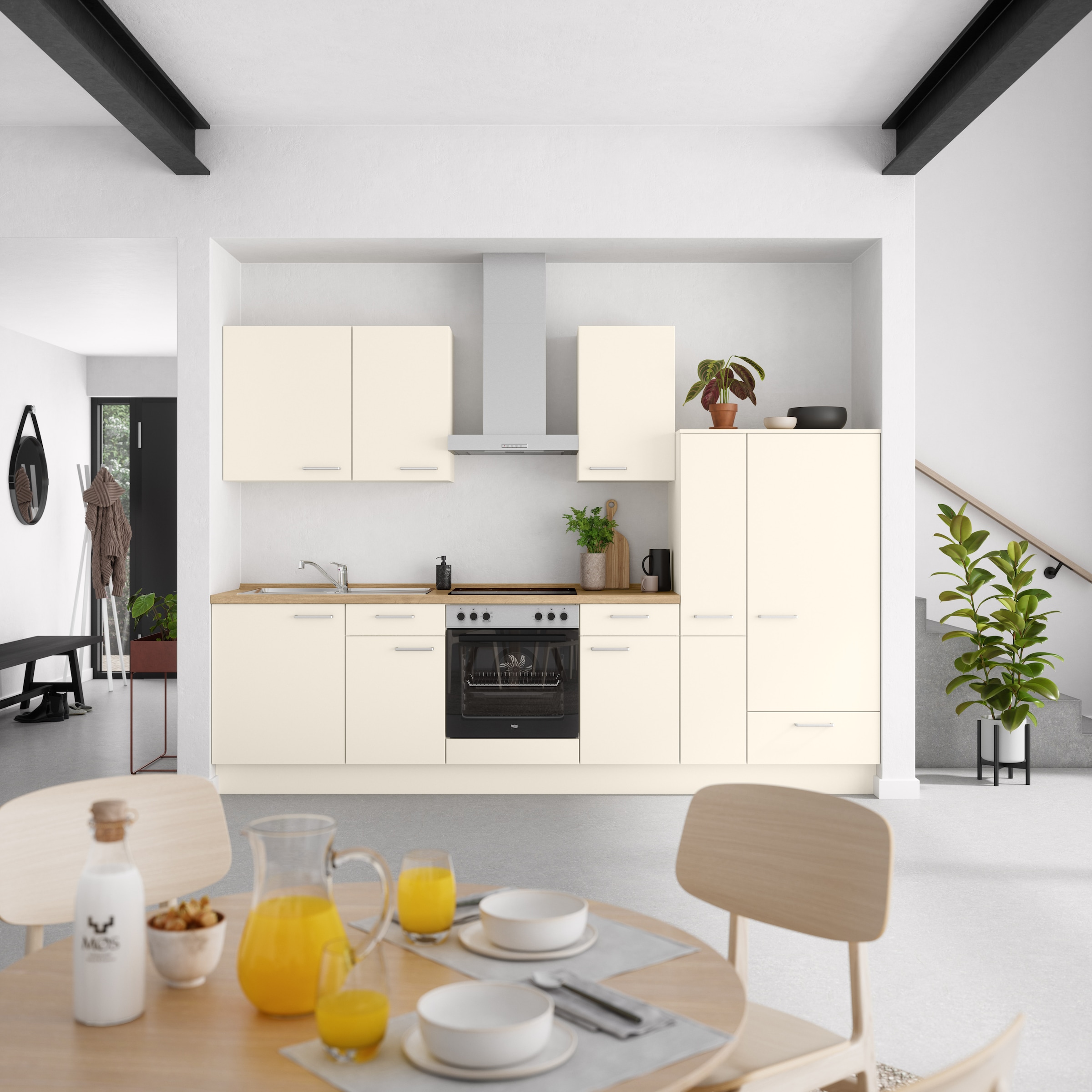 nobilia® Küchenzeile »"Touch I"«, vormontiert, Ausrichtung wählbar, Breite 300 cm, wahlw. mit E-Geräten