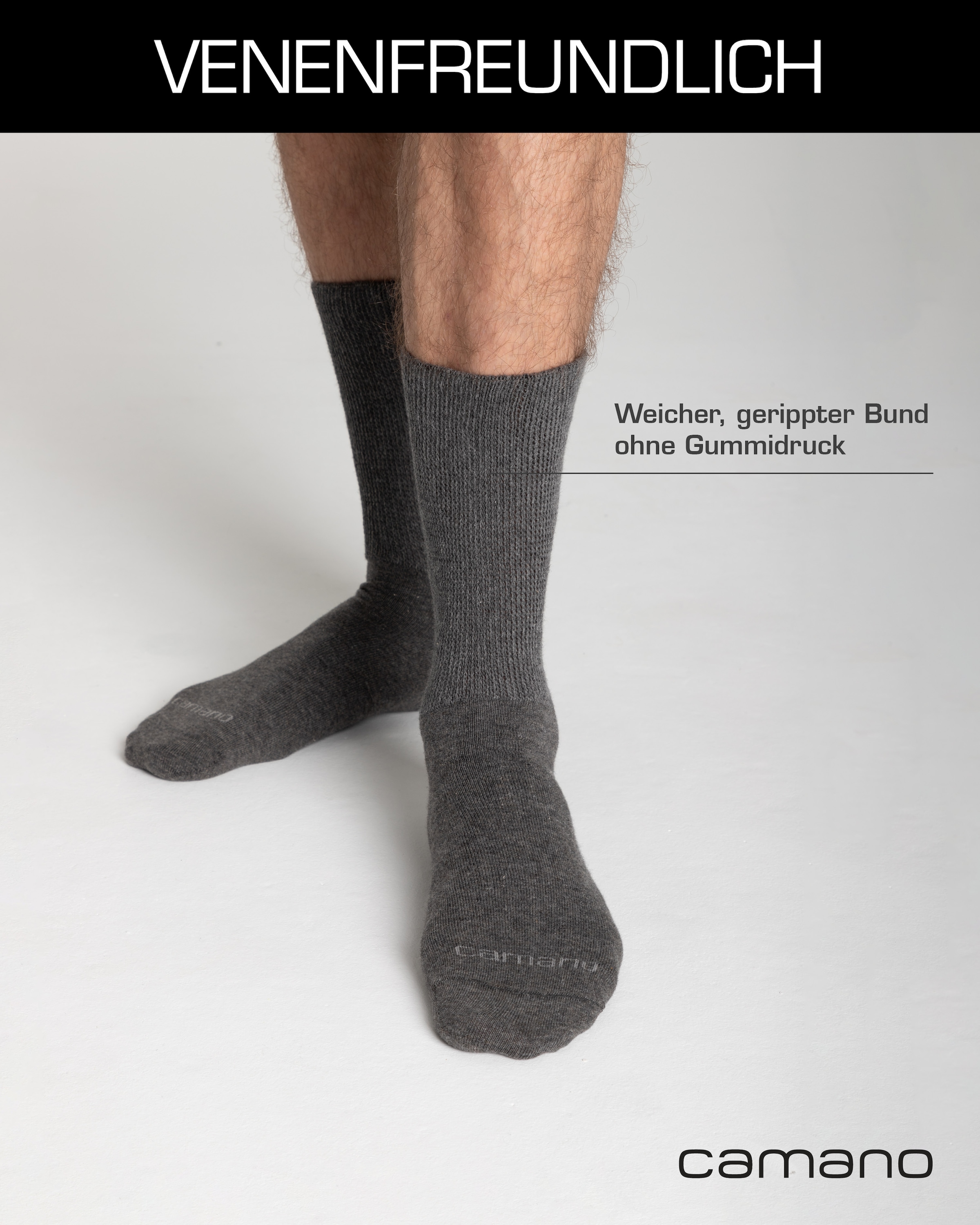 Camano Diabetikersocken »comfort« 4 Paar tlg. mit besonders Venen-freundlichem Material