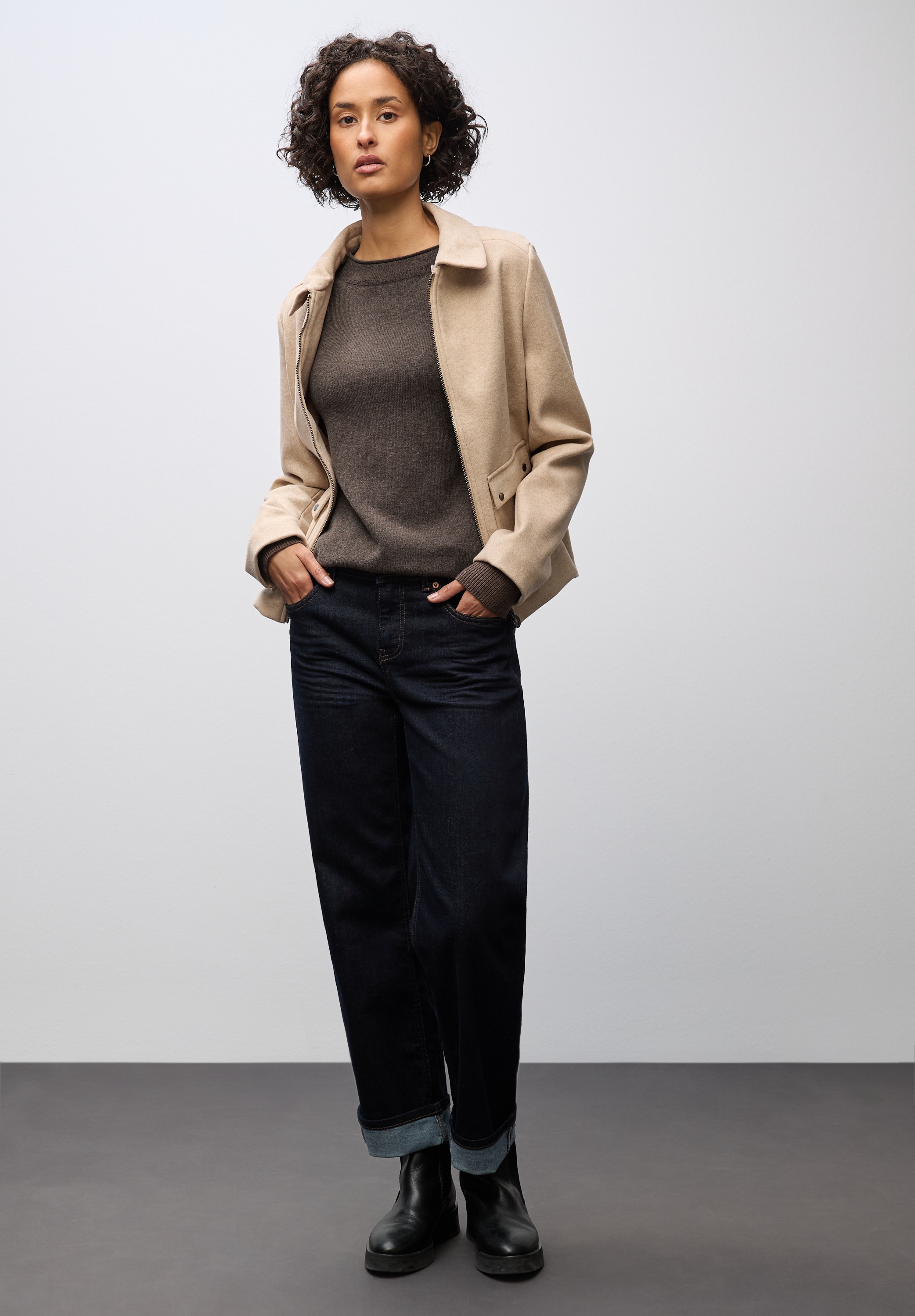 STREET ONE Strickpullover mit feiner Rollkante