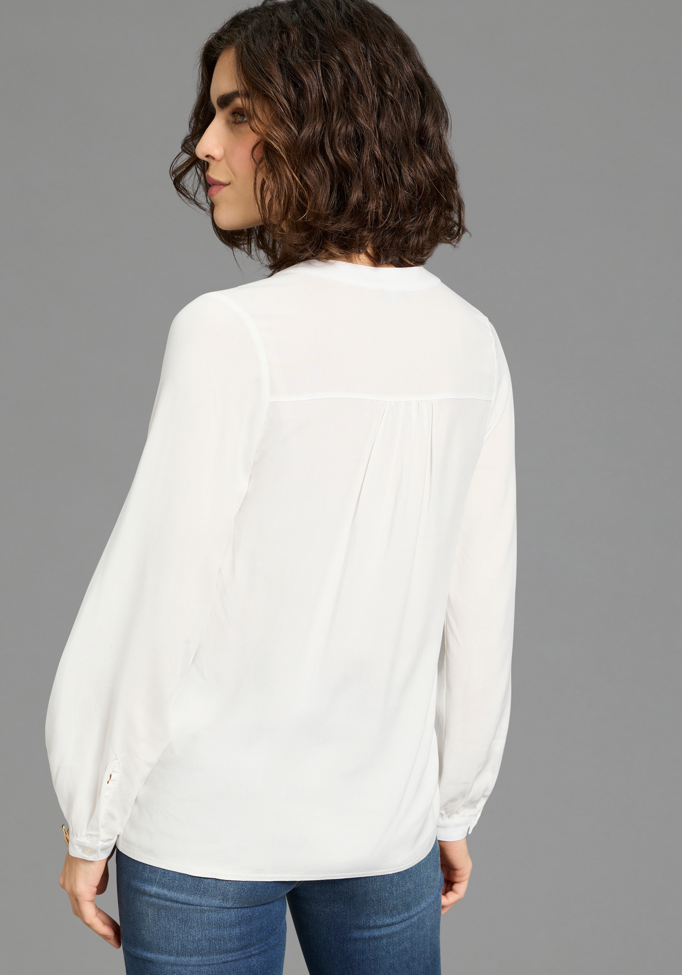 Laura Scott Schlupfbluse für Casualmode und Streetwear, aus Viskose, unifarbene Optik