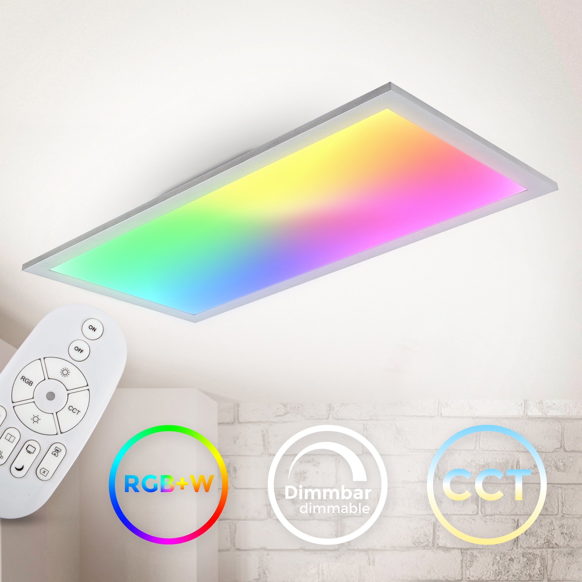 Fernbedienung RGB, Raten stufenlos bestellen 1 B.K.Licht einstellbar, Deckenleuchte, Panel, dimmbar, auf flammig-flammig, Farbtemp.