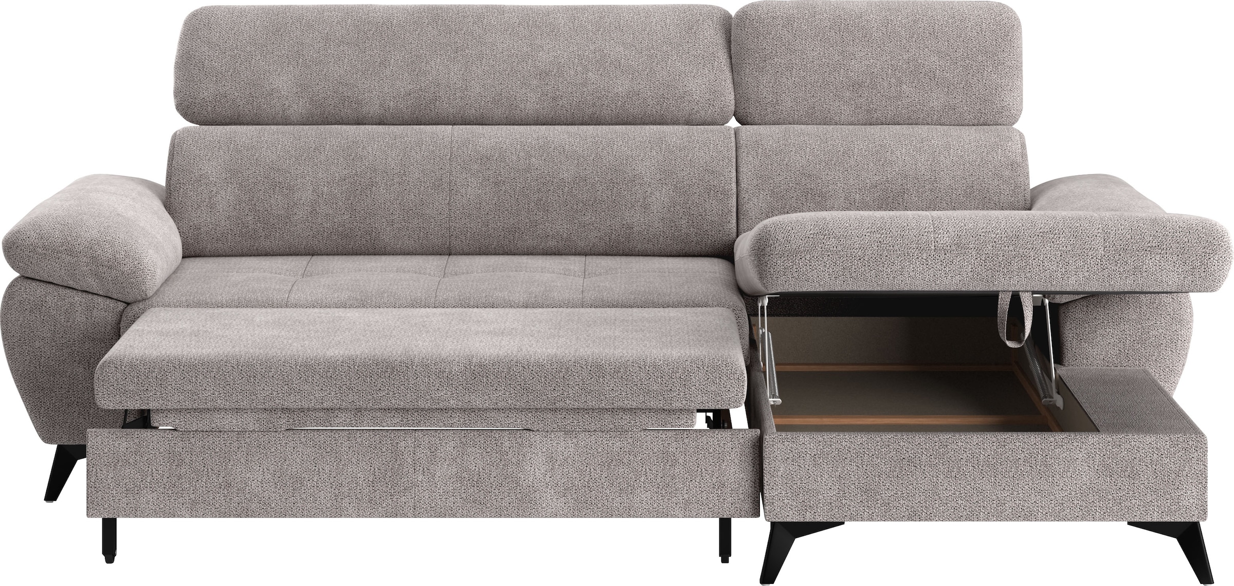COTTA Ecksofa »Hudson L-Form«, mit Kopfteilverstellung, wahlweise mit Bettfunktion & Bettkasten