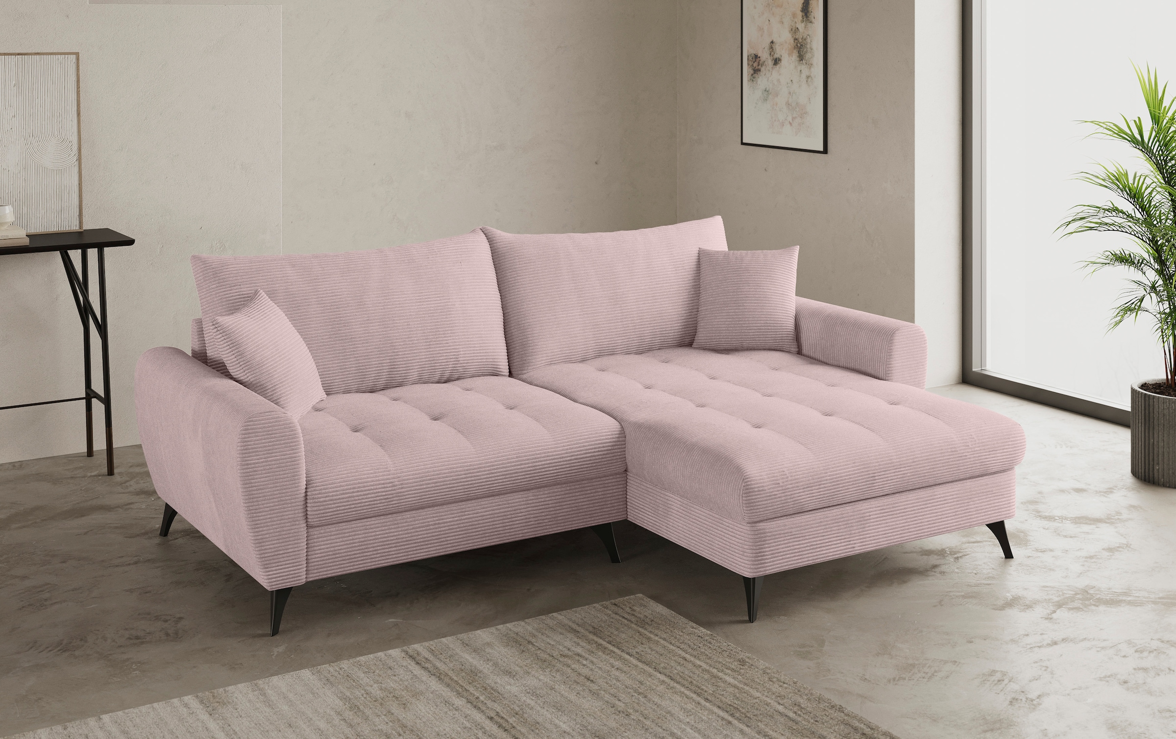 Mr. Couch Ecksofa »Blackburn II L-Form«, Wahlweise mit Kaltschaumpolsterung bis 140 kg belastbar