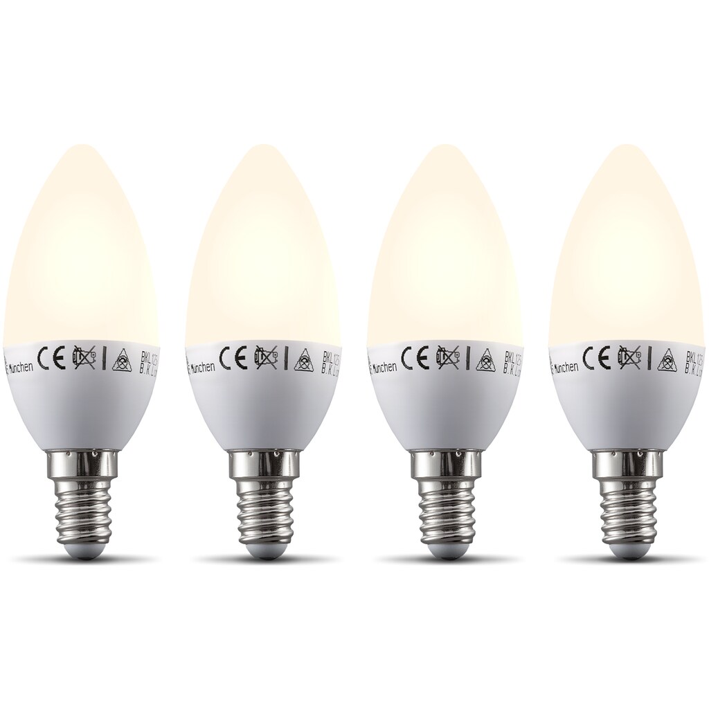 B.K.Licht LED-Leuchtmittel, E14, 4 St., Warmweiß