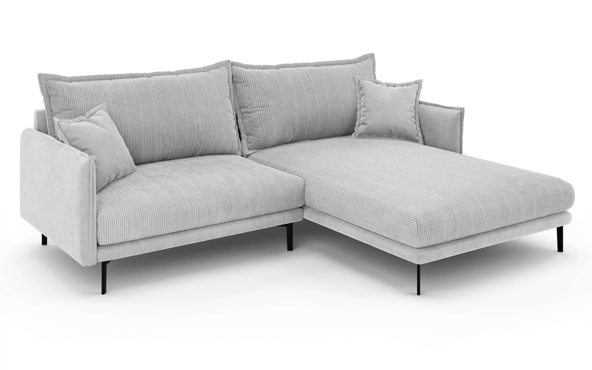 INOSIGN Ecksofa »ALEXANDRIA mit Recamiere rechts oder links bestellbar, moderne Bezüge«, L-Form mit Wellenunterfederung, Maße: B/H/T 246/86/190 cm