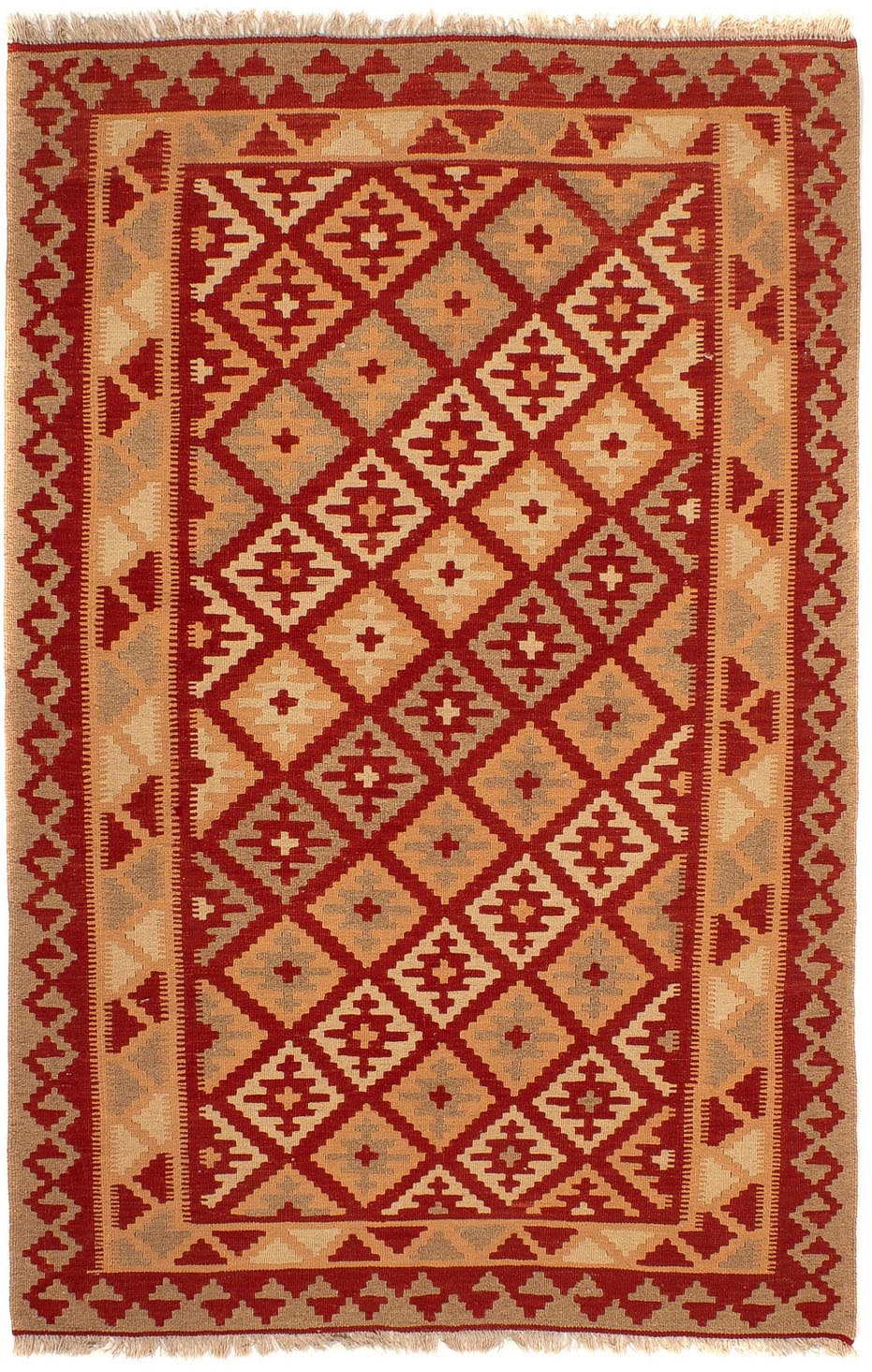 morgenland Wollteppich »Kelim - Oriental - 212 x 145 cm - dunkelrot«, recht günstig online kaufen