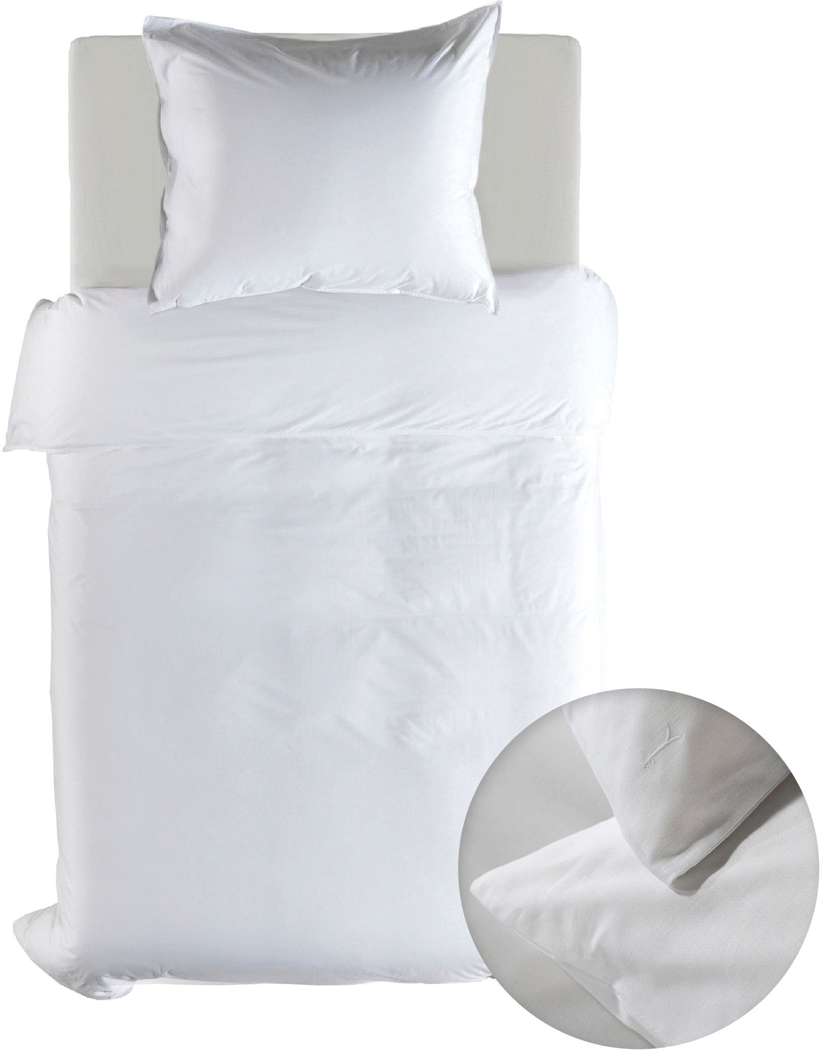 Bettwäsche "Suite-Casablanca", Uni, 100% Baumwolle ab 135x200 cm. Blanc de Blanc - Blanc de Blanc 1 St. B/L: 135 cm x 200 cm - 1 St.