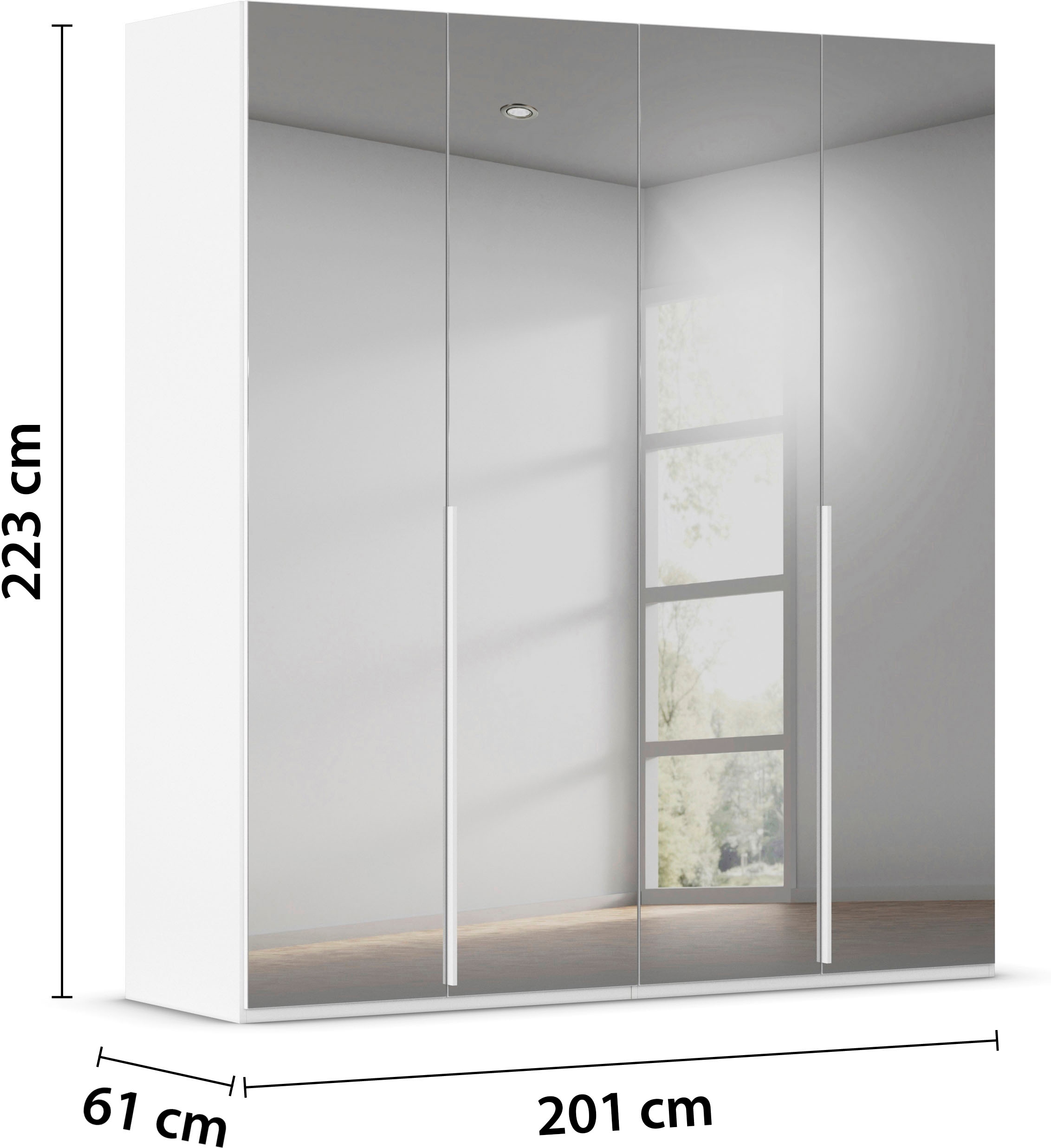 LeGer Home by Lena Gercke Kleiderschrank »Schrank Garderobe Ankleide Schlafzimmer Flur Serina«, (in 3 verschiedenen Ausstattungen BASIC/CLASSIC/PREMIUM), in 6 Breiten (101 - 401 cm) mit Front Glas oder Dekor MADE IN GERMANY