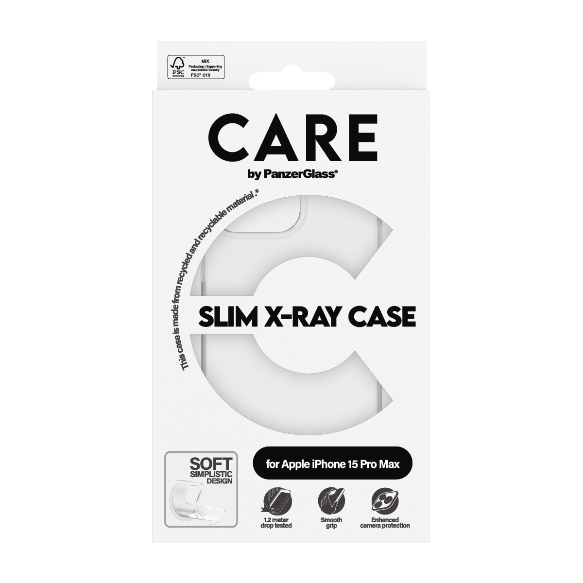 CARE by PanzerGlass Handyhülle »Slim X-Ray Case für Apple iPhone 15 Pro Max Fashion X-Ray Soft« Backcover, Schutzhülle, Handyschutzhülle, Case, Schutzcase, stoßfest