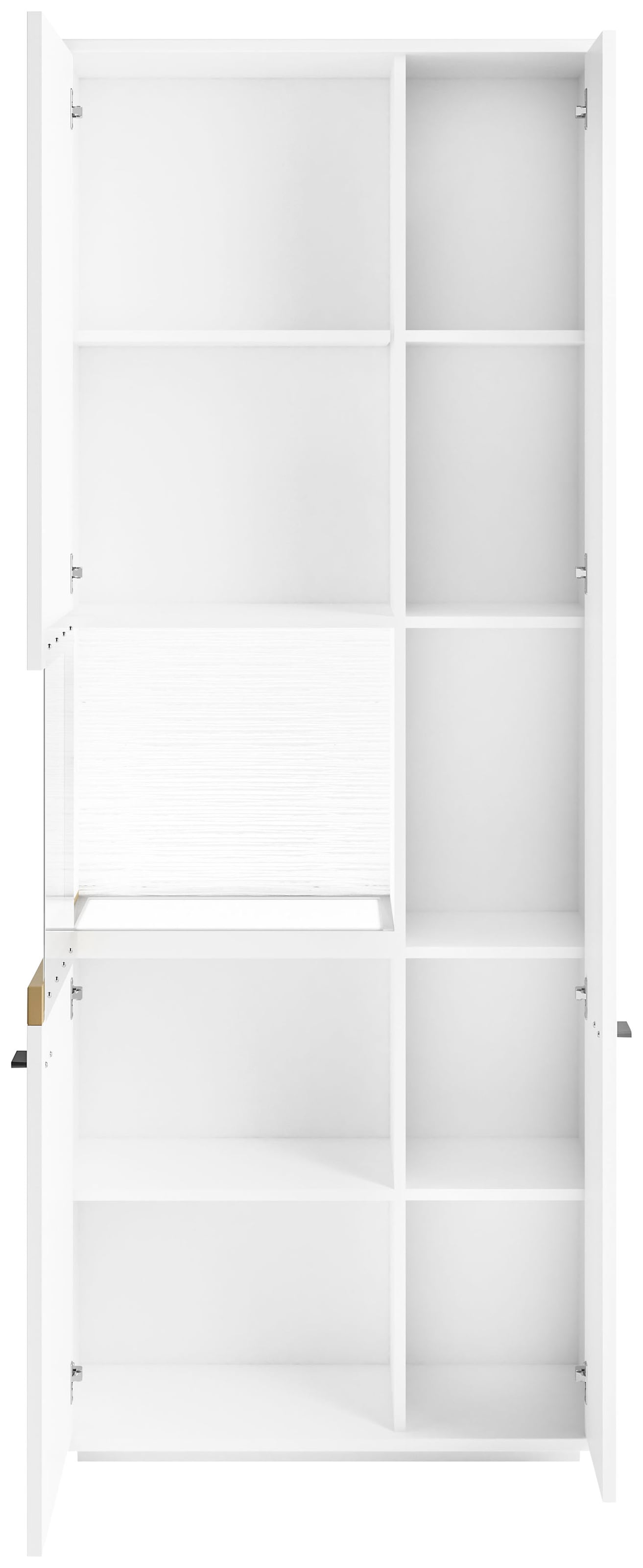 set one by Musterring Glasvitrine »Lancaster« Farben weiß oder grau mit Eicheabsetzung, mit LED-Beleuchtung