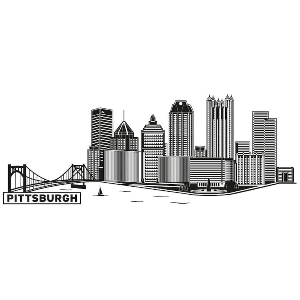 Wall-Art Wandtattoo »XXL Stadt Skyline Pittsburgh 120cm«, (1 St.)