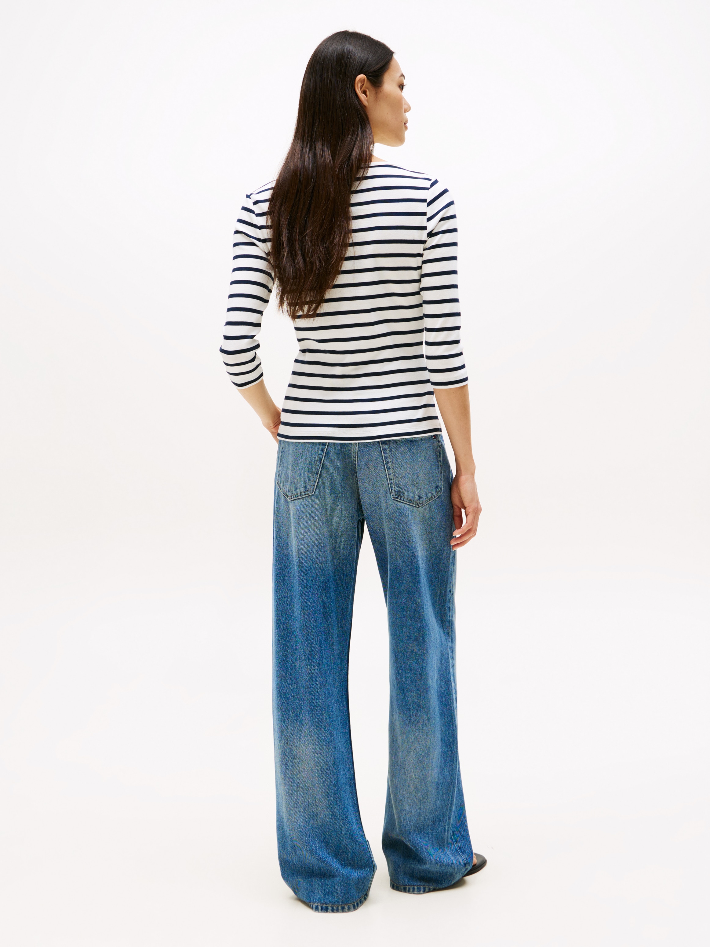 Tommy Hilfiger 3/4-Arm-Shirt »NEW CODY SLIM BOAT-NK 3/4SLV«, mit Logostickerei