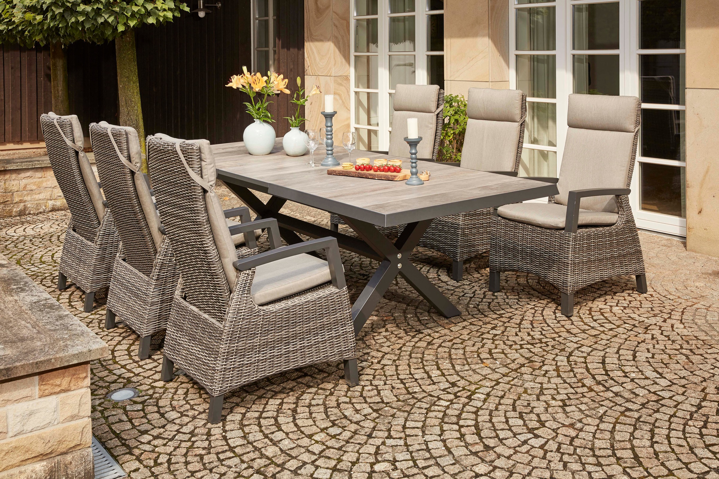 Siena Garden Garten-Essgruppe »Corido« 6 Sessel: 72x61x109 cm, Tisch Sincro günstig online kaufen