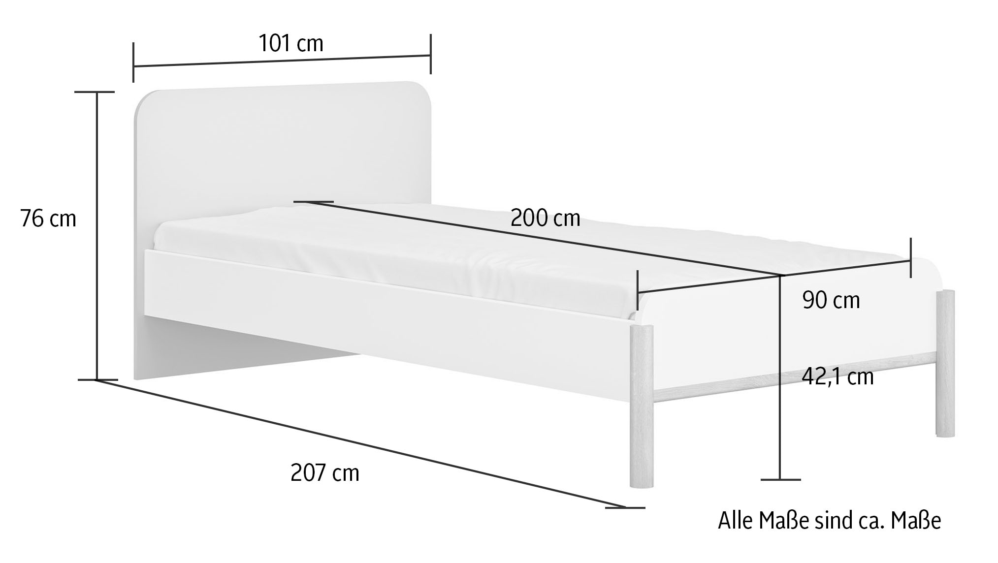 Gami Einzelbett »Bett«, (1 tlg.), Mit seiner Mischung aus sanften Farben