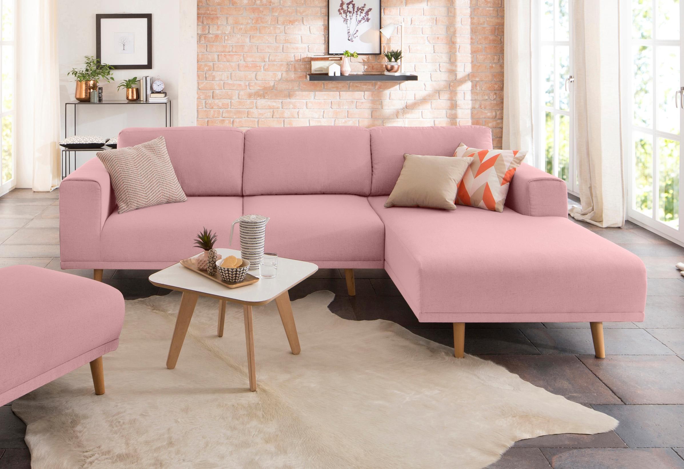 Home affaire Ecksofa »Lasse L-Form«, im scandinavischen Stil mit Holzfüßen
