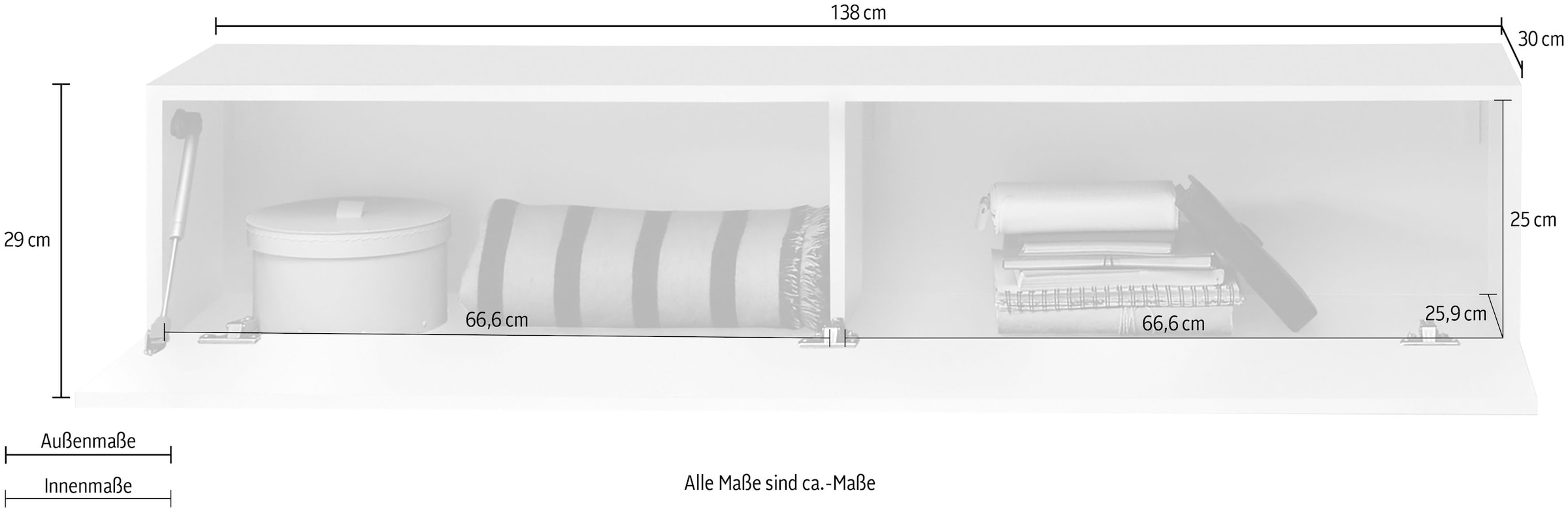 INOSIGN Klapphängeschrank »City«, Breite 138 cm