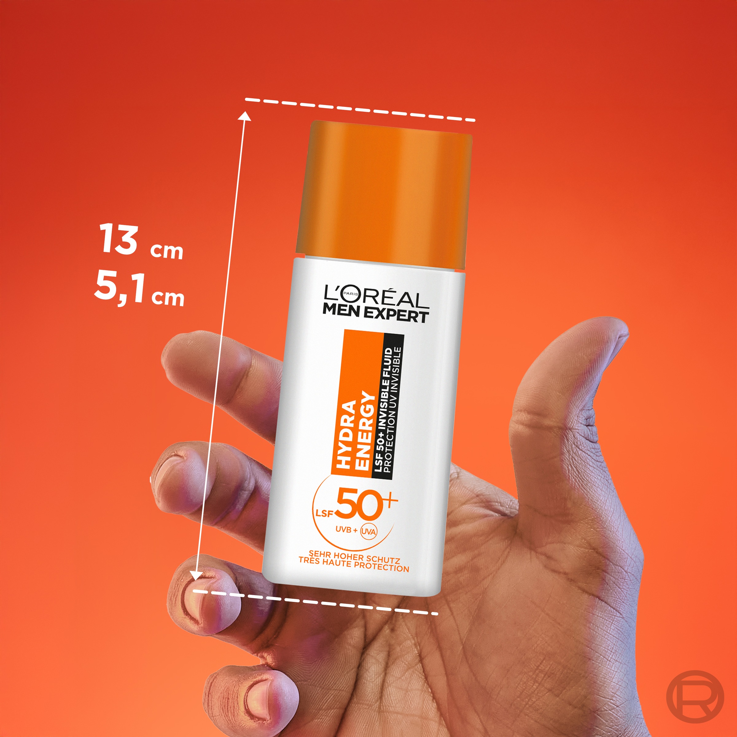 L'ORÉAL PARIS MEN EXPERT Gesichtsfluid »L'Oréal Men Expert Tägliches LSF 50+ Invisible Fluid«, Beugt sonnenbedingte Hautalterung vor, fettet und klebt nicht.