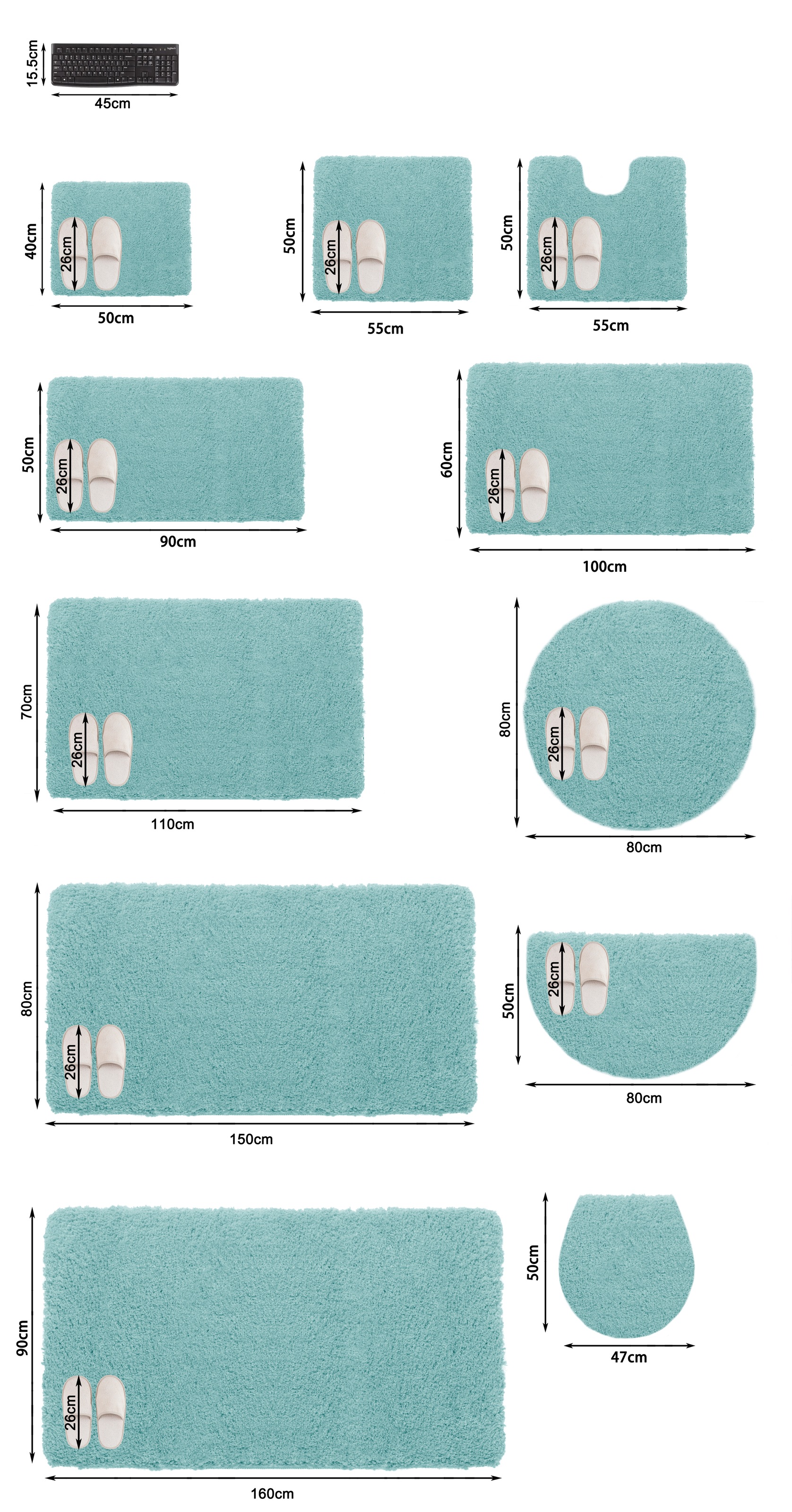 my home Badematte »Inga, Badezimmer Teppich, Badvorleger« Höhe 20 mm rutschhemmend beschichtet fußbodenheizungsgeeignet | schnell trocknend | strapazierfähig Badteppich, unifarben, weich, als halbrund und rechteckig erhältlich