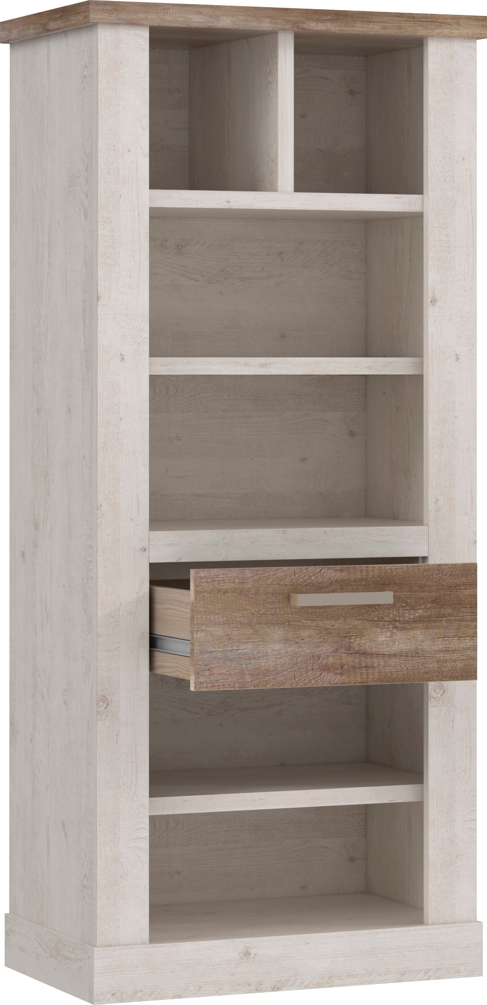 FORTE Bücherregal, Höhe 160 cm, Aktenregal mit Schublade, im Landhausstil