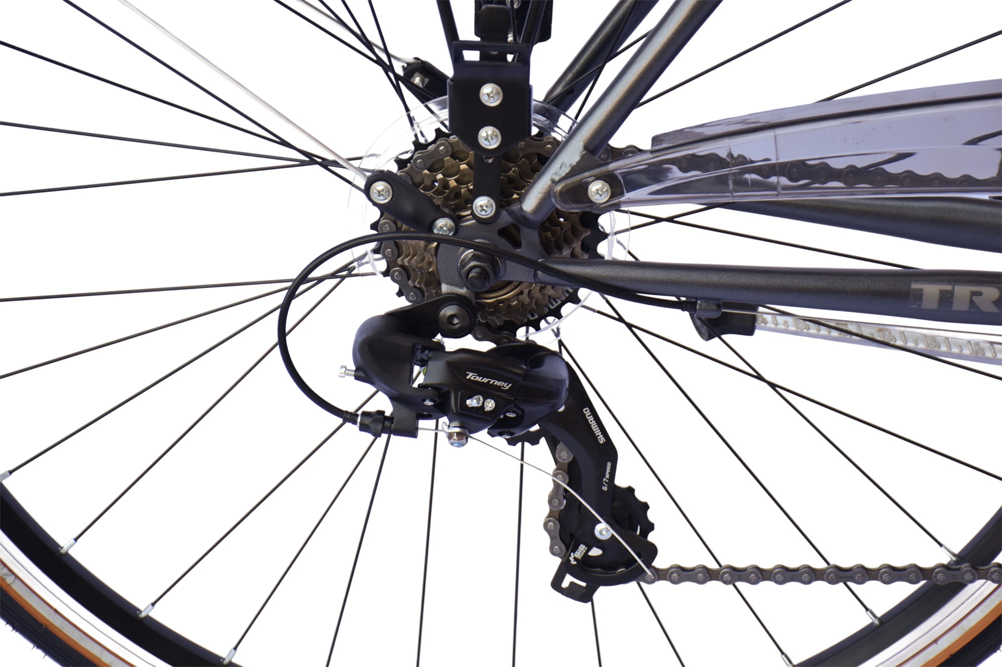 WYNN Trekkingrad »Trekkingrad 28 Zoll Shimano Tourney 21 Gang TRK1.0 Federgabel Weiß« 21 Gang Shimano Tourney Schaltwerk