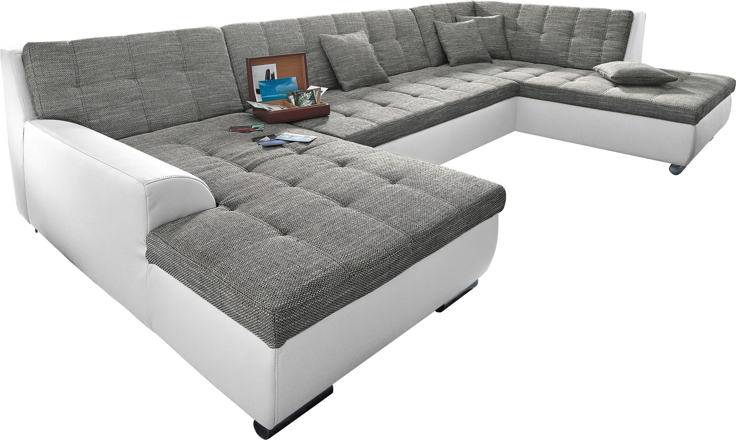 DOMO collection Wohnlandschaft »Treviso incl. Zierkissen, moderne Steppung, günstig online kaufen