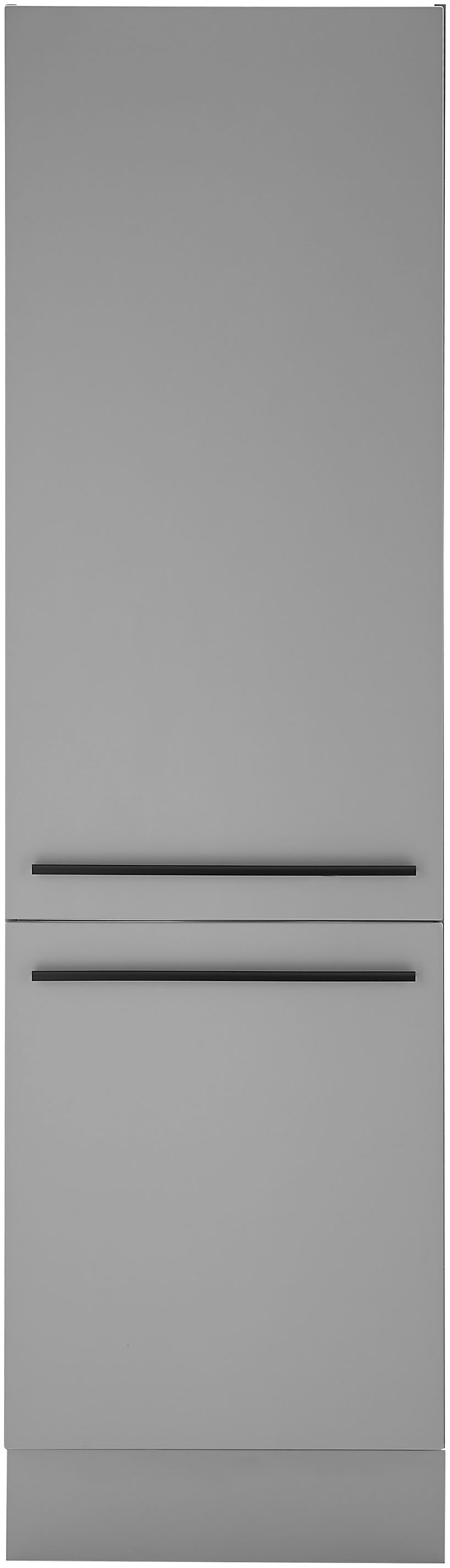 BASIC by Balculina Kühlumbauschrank »Denver, Küchenschrank BxHxT 60 x 211 x 57«, (1 St.), Breite 60cm, in grau matt/lancelot eiche