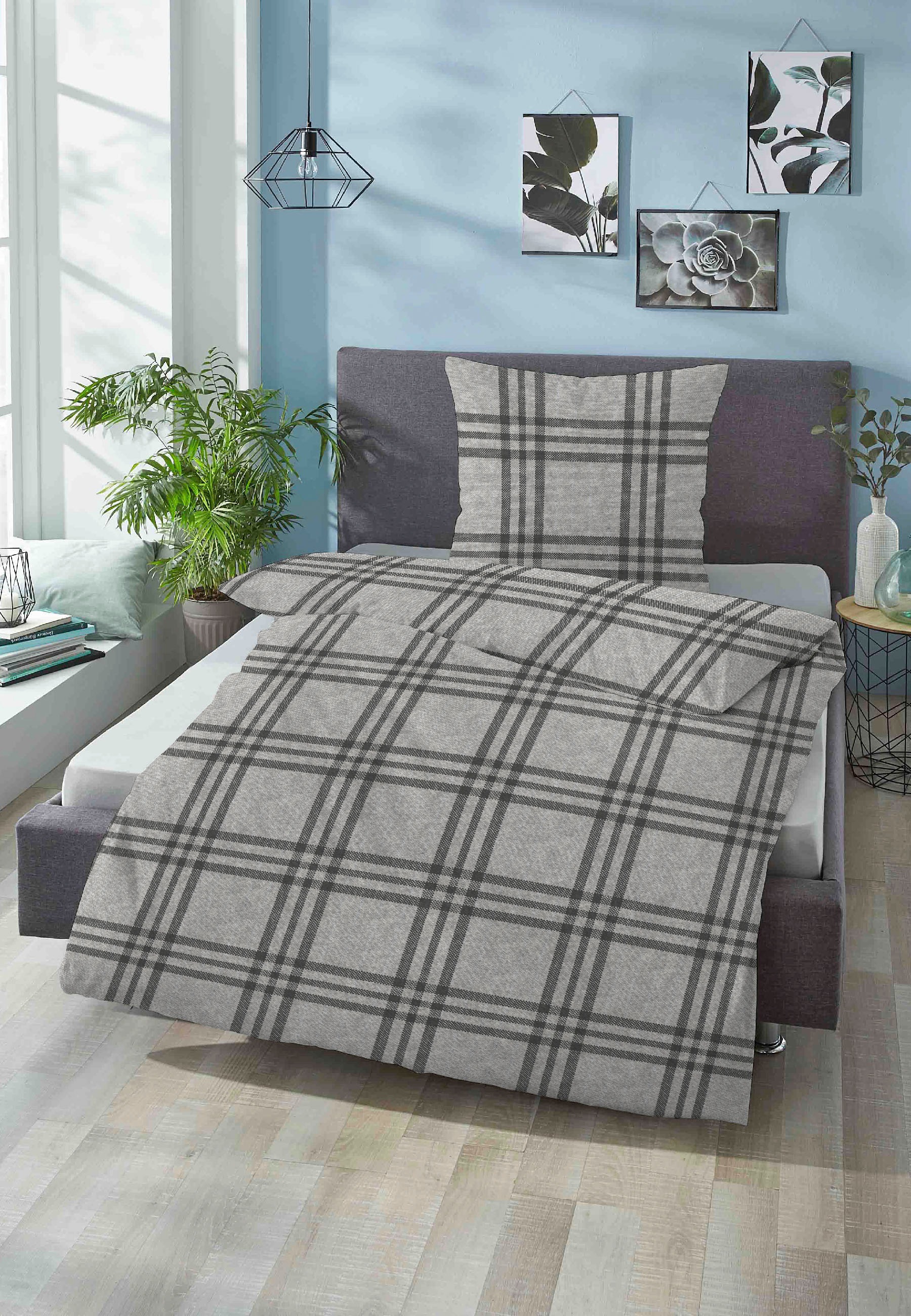Biberna Bettwäsche »Lya«, kuschelig warm, weich, Melange, 100% Baumwolle, made in Germany