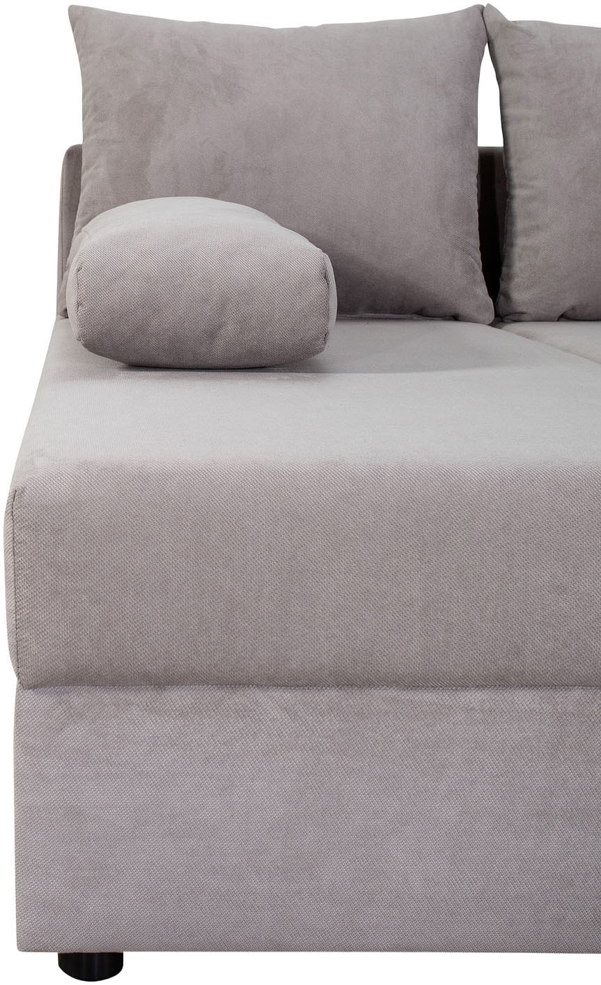 COLLECTION AB Wohnlandschaft »Pico U-Form, Breite 220, mit Schlaffunktion, Bettkasten & Zierkissen«, Liegefläche 117x220 cm