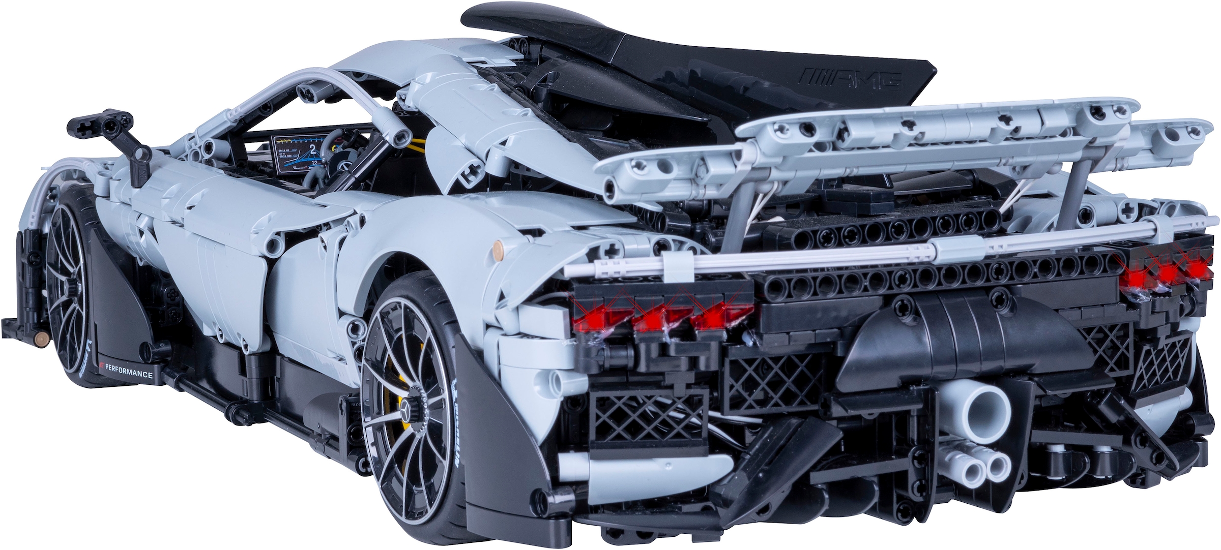 Jamara RC-Auto »CaDA, Mercedes-AMG ONE 1:8 grau 2,4GHz Bricks«, (3295 tlg.), mit LED Licht