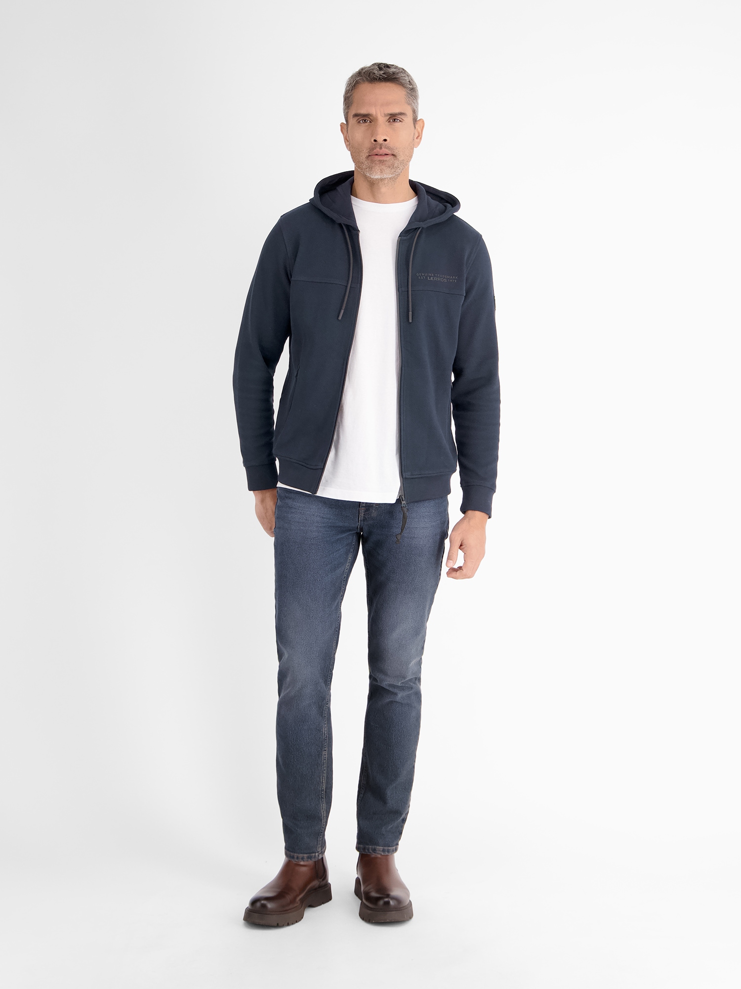 LERROS Sweatjacke »LERROS Sweatjacke mit Kapuze«