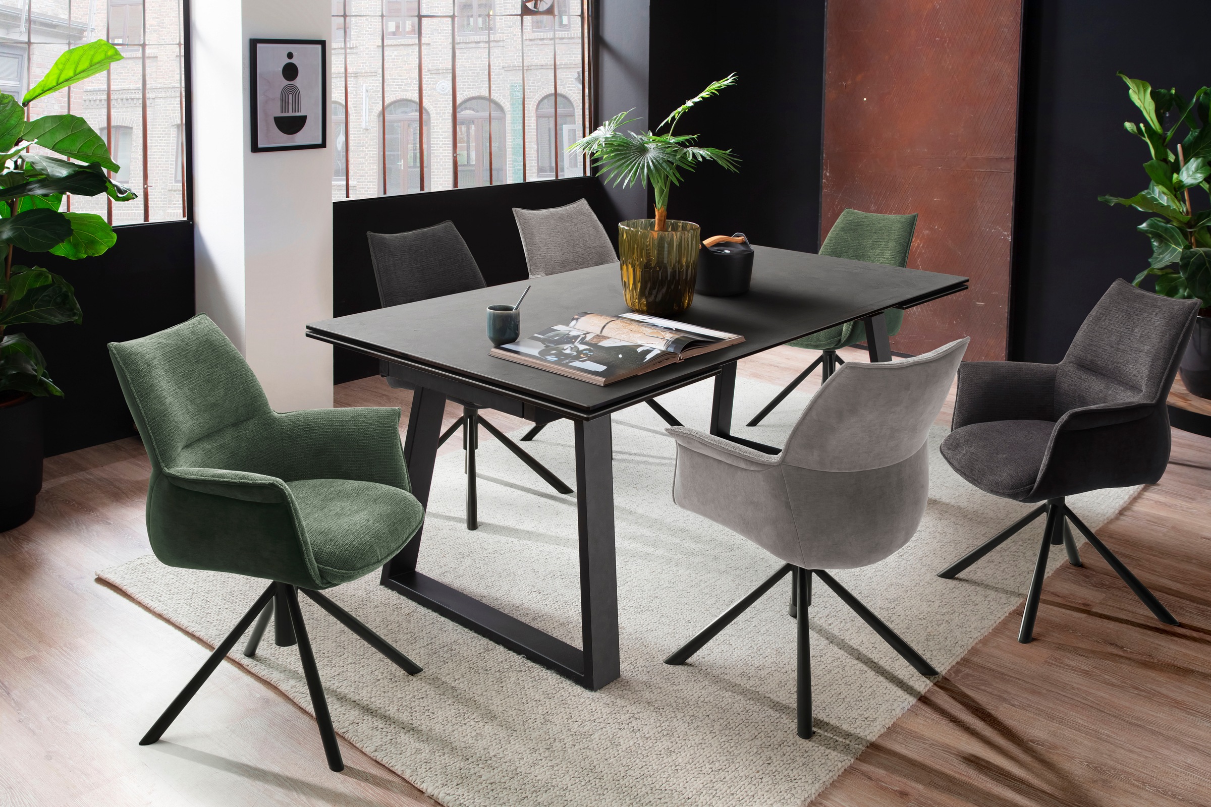 MCA furniture Esszimmerstuhl »KONYA«, Chenille, 2er-Set, 360° drehbar, Bela günstig online kaufen
