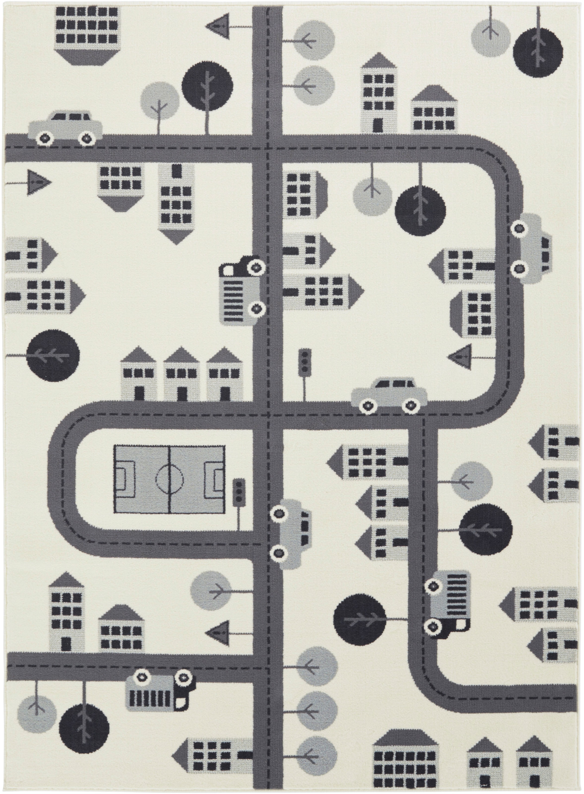 HANSE Home Kinderteppich »Town«, rechteckig, 0,9 mm Höhe, Kurzflor, Kinderteppich, Spielteppich, Straßen Design, Kinderzimmer