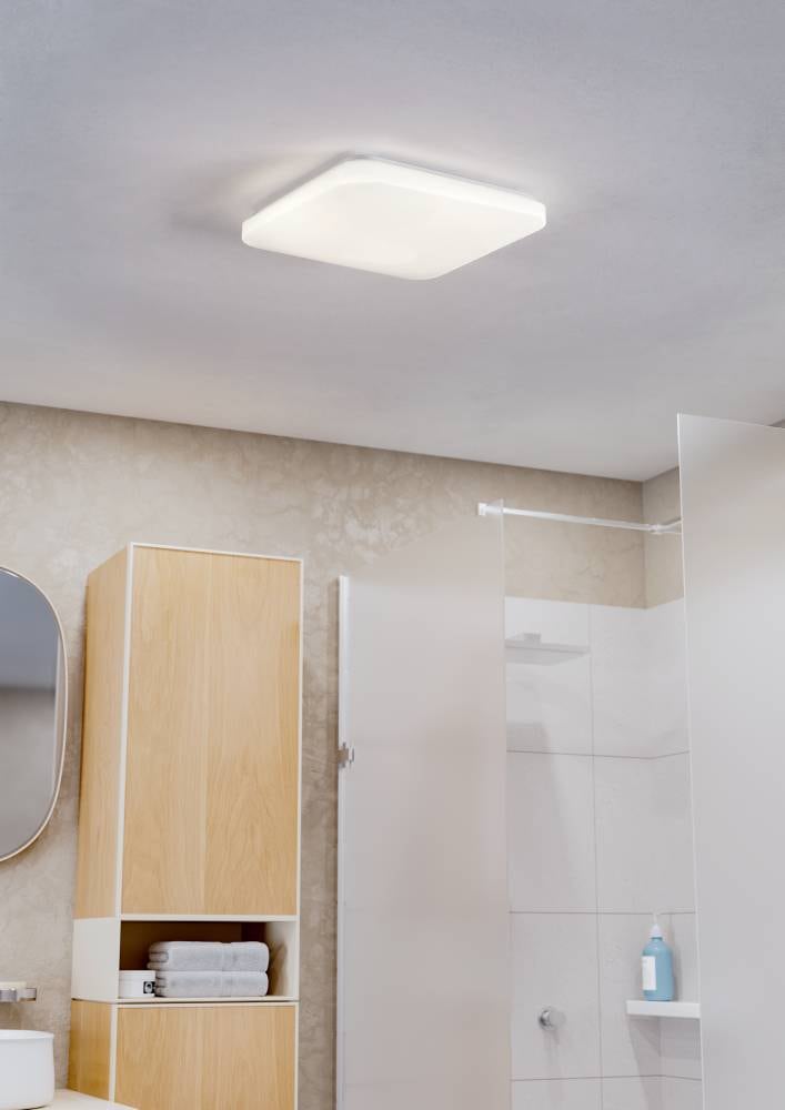 EGLO LED Deckenleuchte »FRANIA Deckenlampe, weiß, geringe Aufbauhöhe, 1x14,6 Watt, Büro, IP44«, 1 flammig, Leuchtmittel LED-Board | LED fest integriert, Wohzimmer, Küche, Esszimmer, Flur, modern, 1600 Lumen, 30x30x7cm