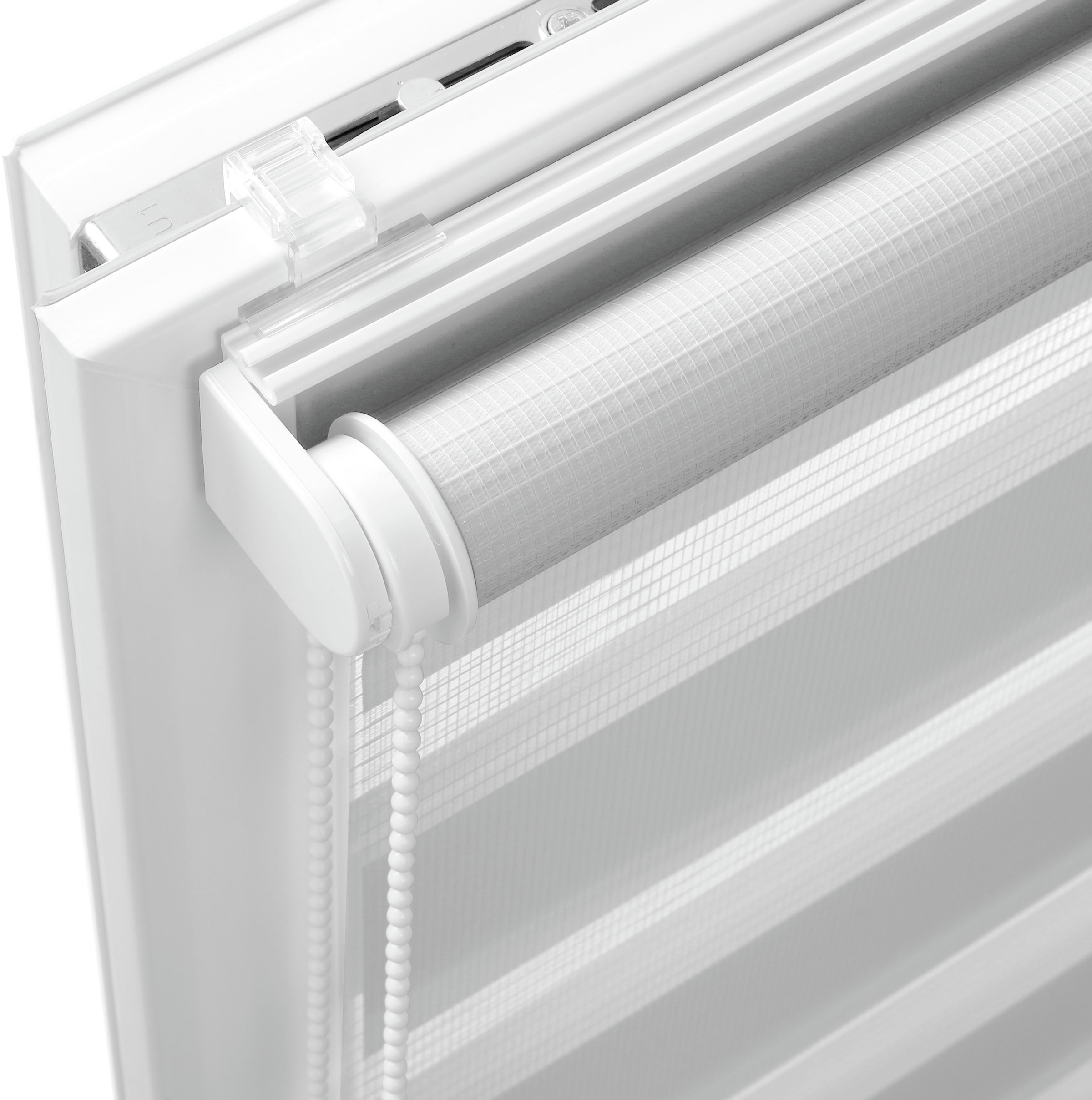 Gardinia Exklusiv Doppelrollo »EASYFIX«, transparent, Sichtschutz, mit Bohren, freihängend, Rollo vormontiert auf Montageschiene
