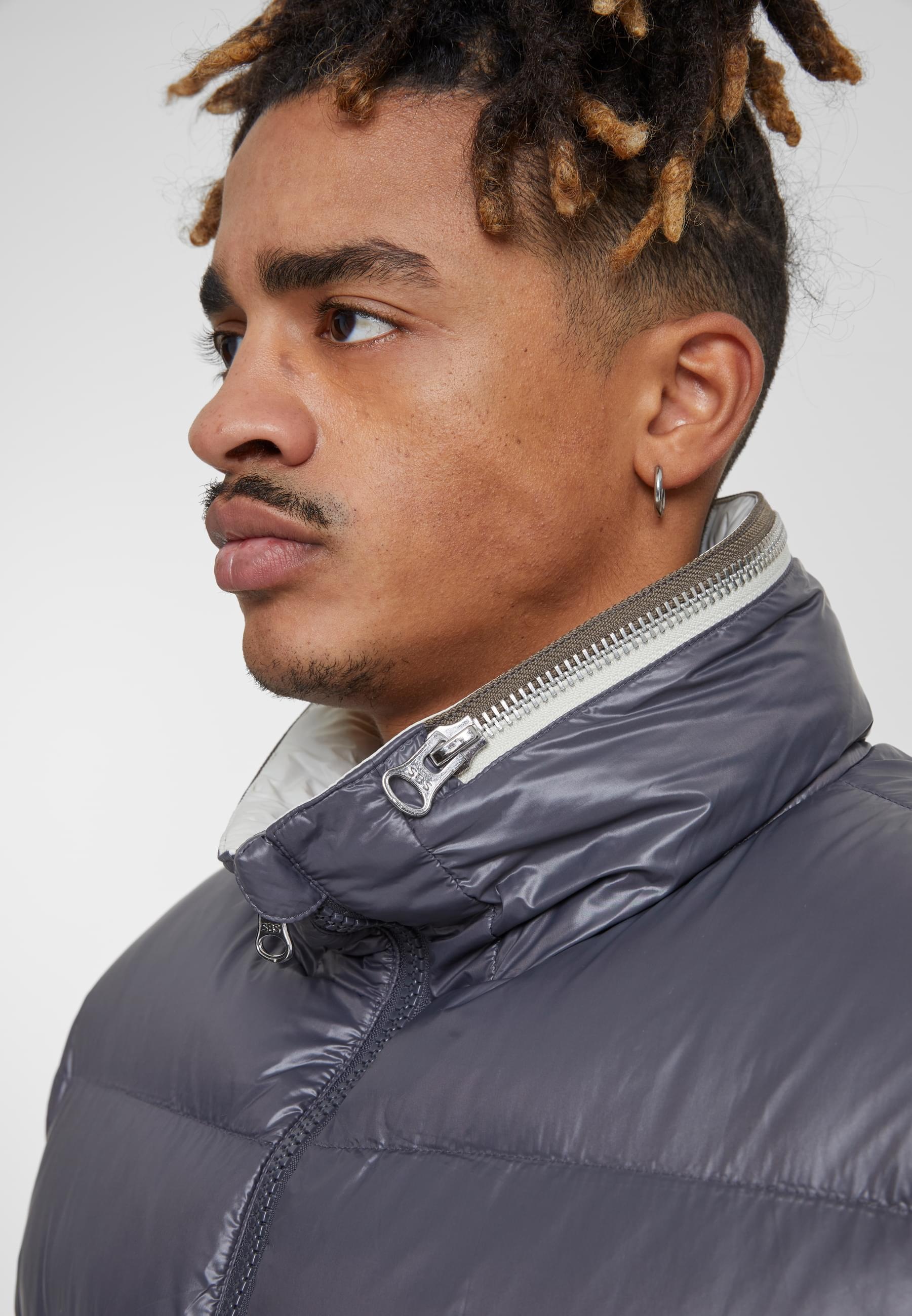 URBAN CLASSICS Winterjacke »Urban Classics Recycled Zip neck Puffer Jacket« 1 Stk. tlg. ohne Kapuze